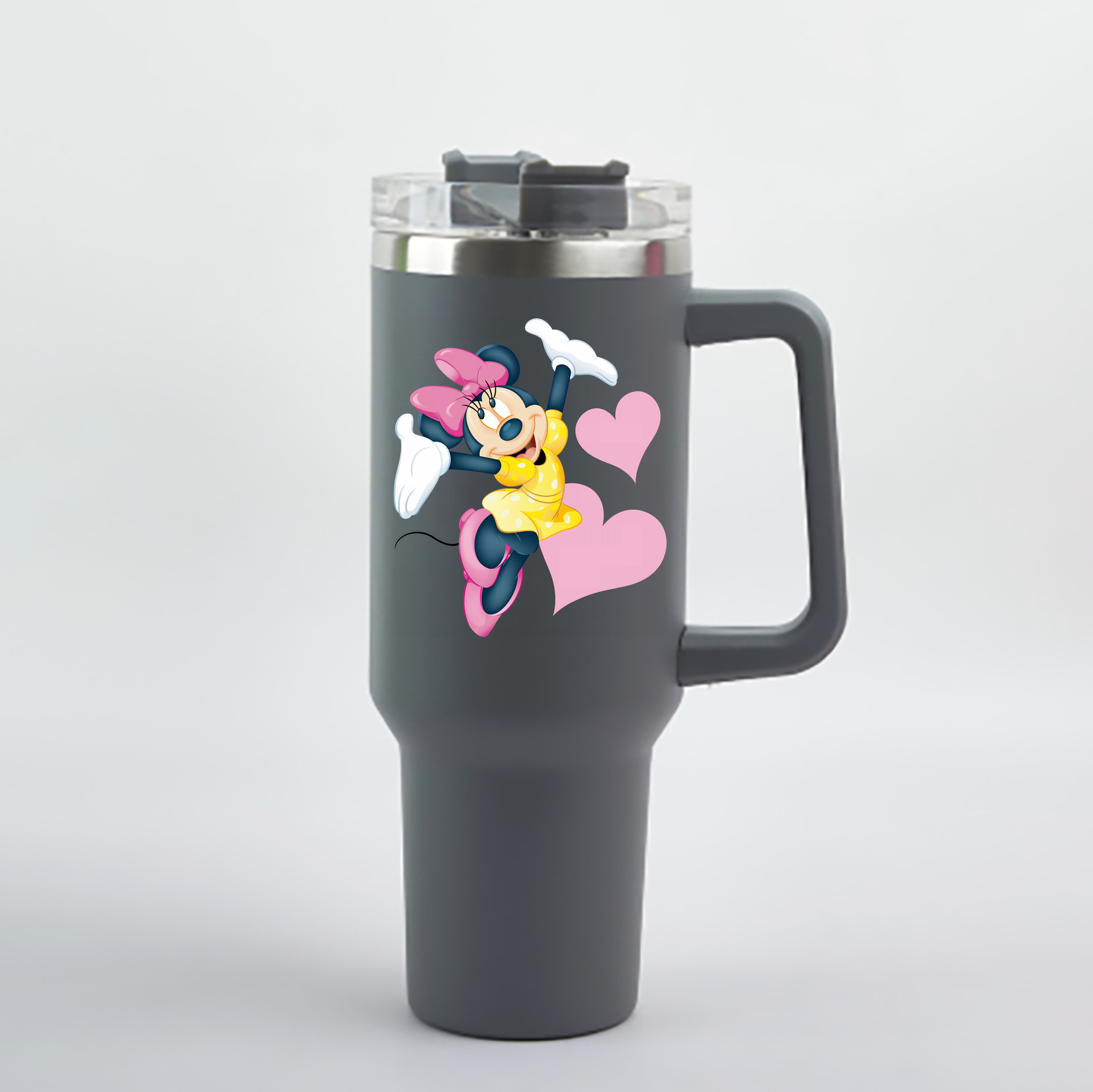 （画像用） ミッキーマウス Mickey Mouse 1200mL車用タンブラー - クリスタルステッカー（プラスチックストロー付き）