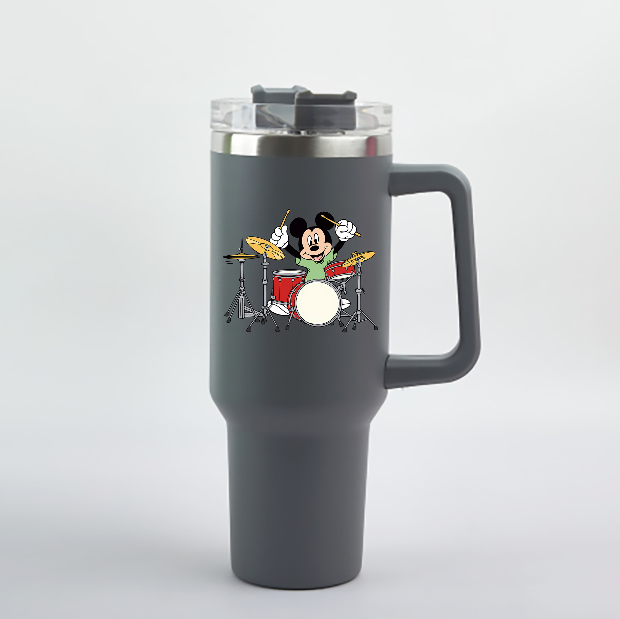 （画像用） ミッキーマウス Mickey Mouse 1200mL車用タンブラー - クリスタルステッカー（プラスチックストロー付き）