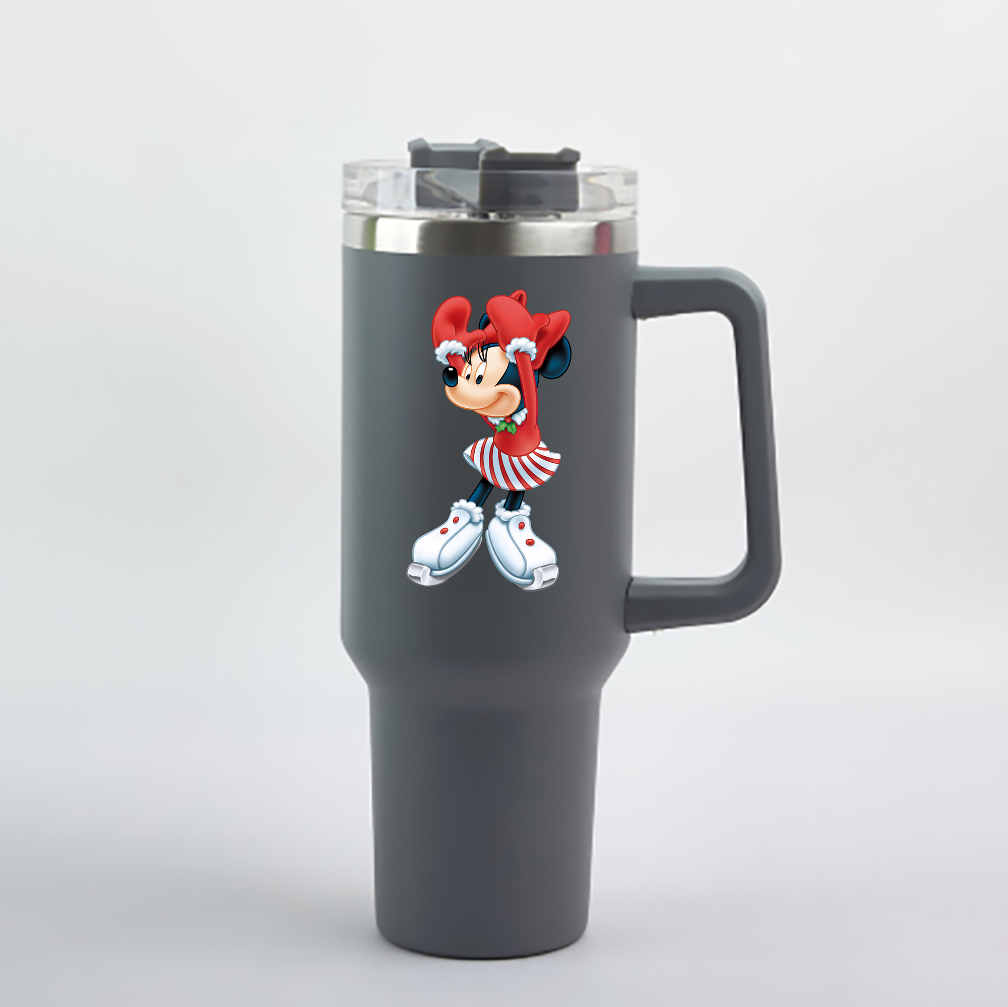 （画像用） ミッキーマウス Mickey Mouse 1200mL車用タンブラー - クリスタルステッカー（プラスチックストロー付き）