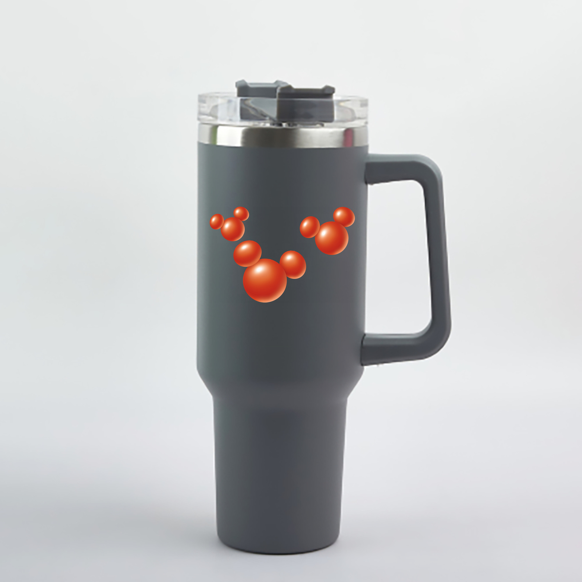 （画像用） ミッキーマウス Mickey Mouse 1200mL車用タンブラー - クリスタルステッカー（プラスチックストロー付き）