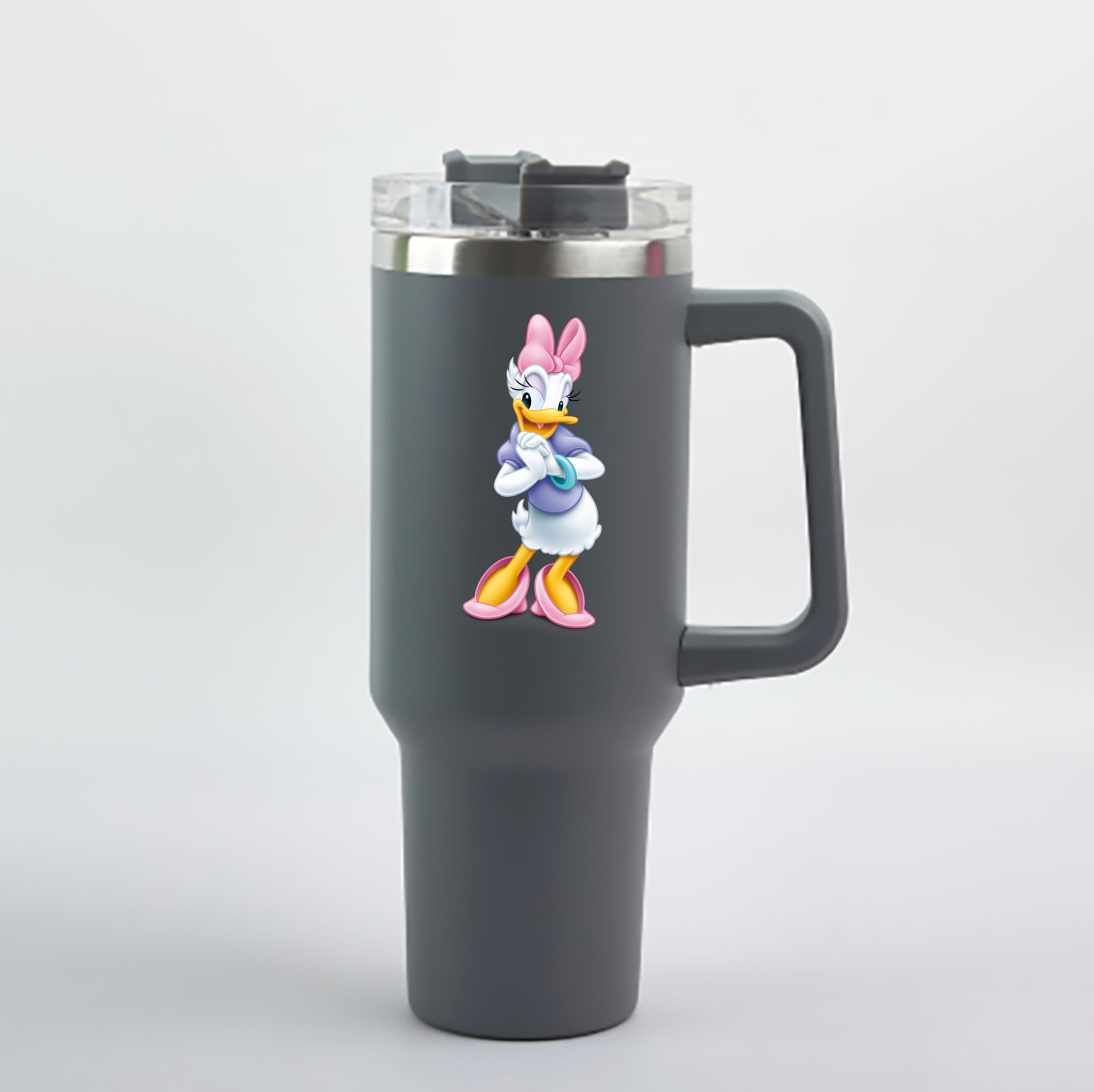 （画像用） ミッキーマウス Mickey Mouse 1200mL車用タンブラー - クリスタルステッカー（プラスチックストロー付き）