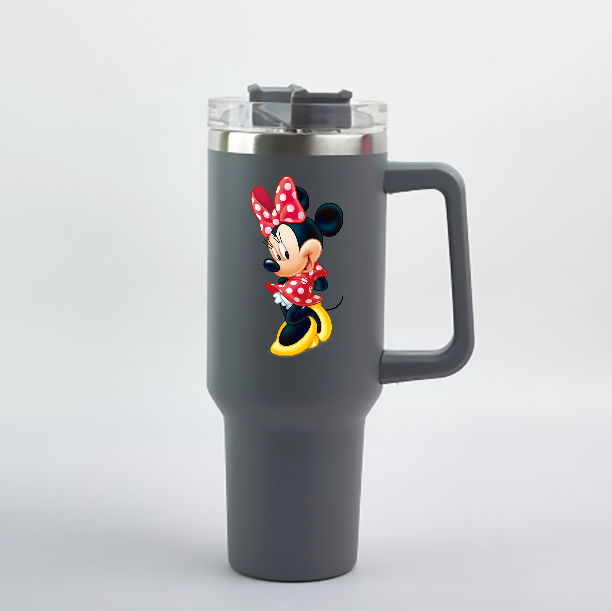 （画像用） ミッキーマウス Mickey Mouse 1200mL車用タンブラー - クリスタルステッカー（プラスチックストロー付き）