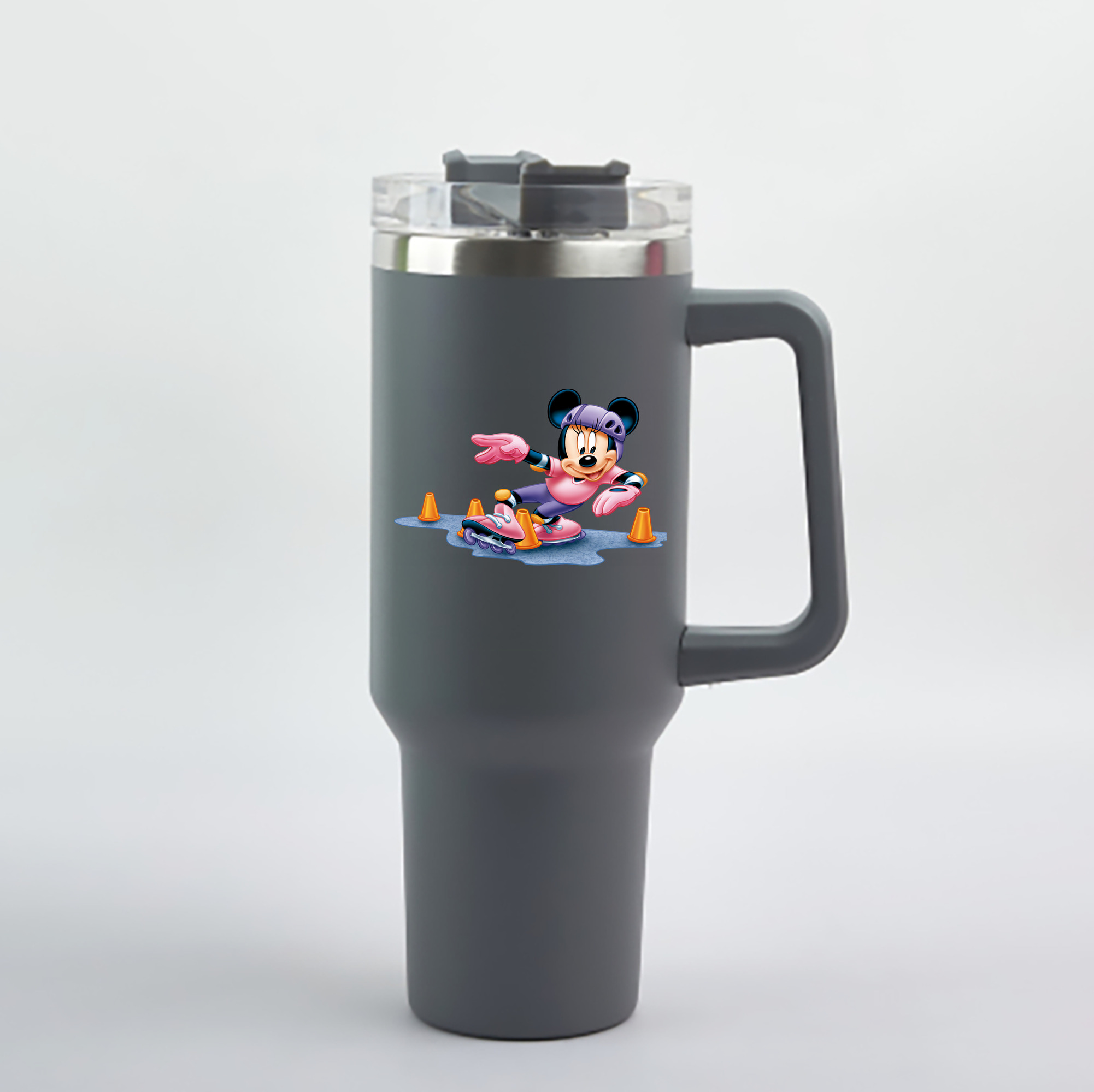 （画像用） ミッキーマウス Mickey Mouse 1200mL車用タンブラー - クリスタルステッカー（プラスチックストロー付き）