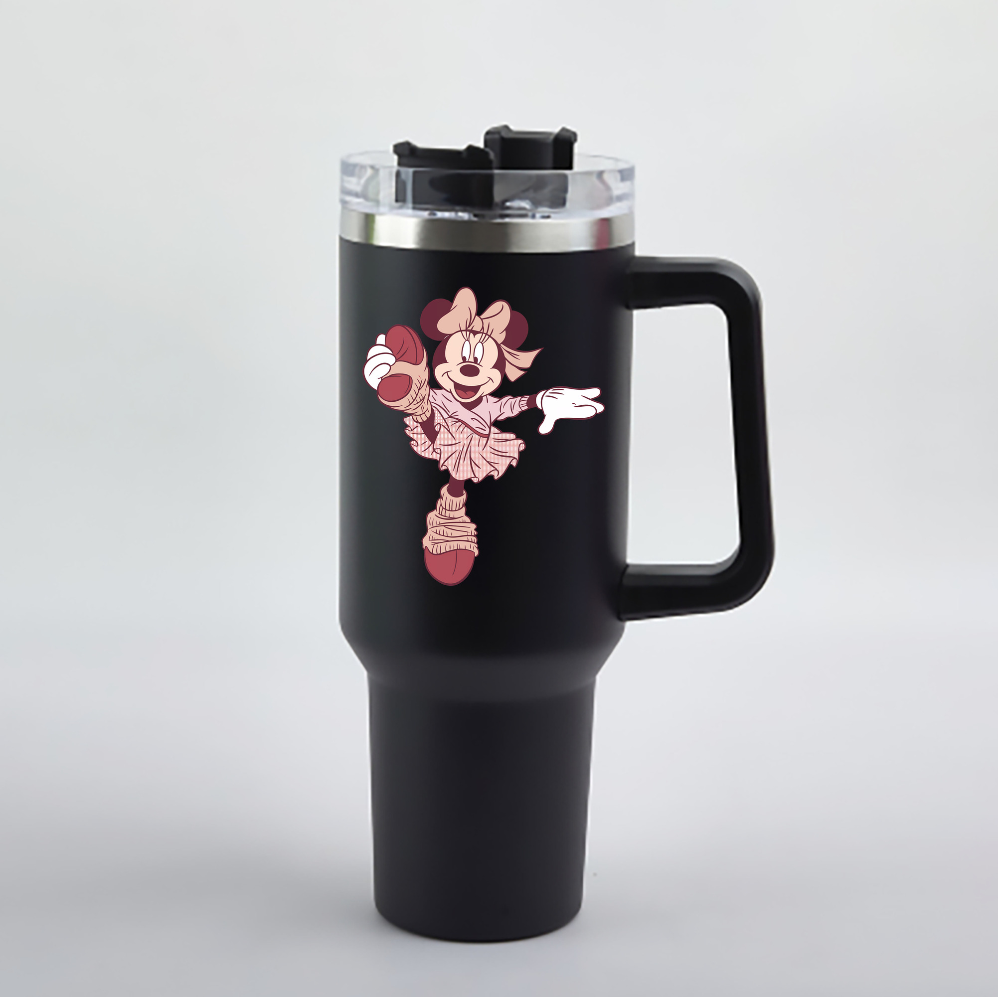 （画像用） ミッキーマウス Mickey Mouse 1200mL車用タンブラー - クリスタルステッカー（プラスチックストロー付き）