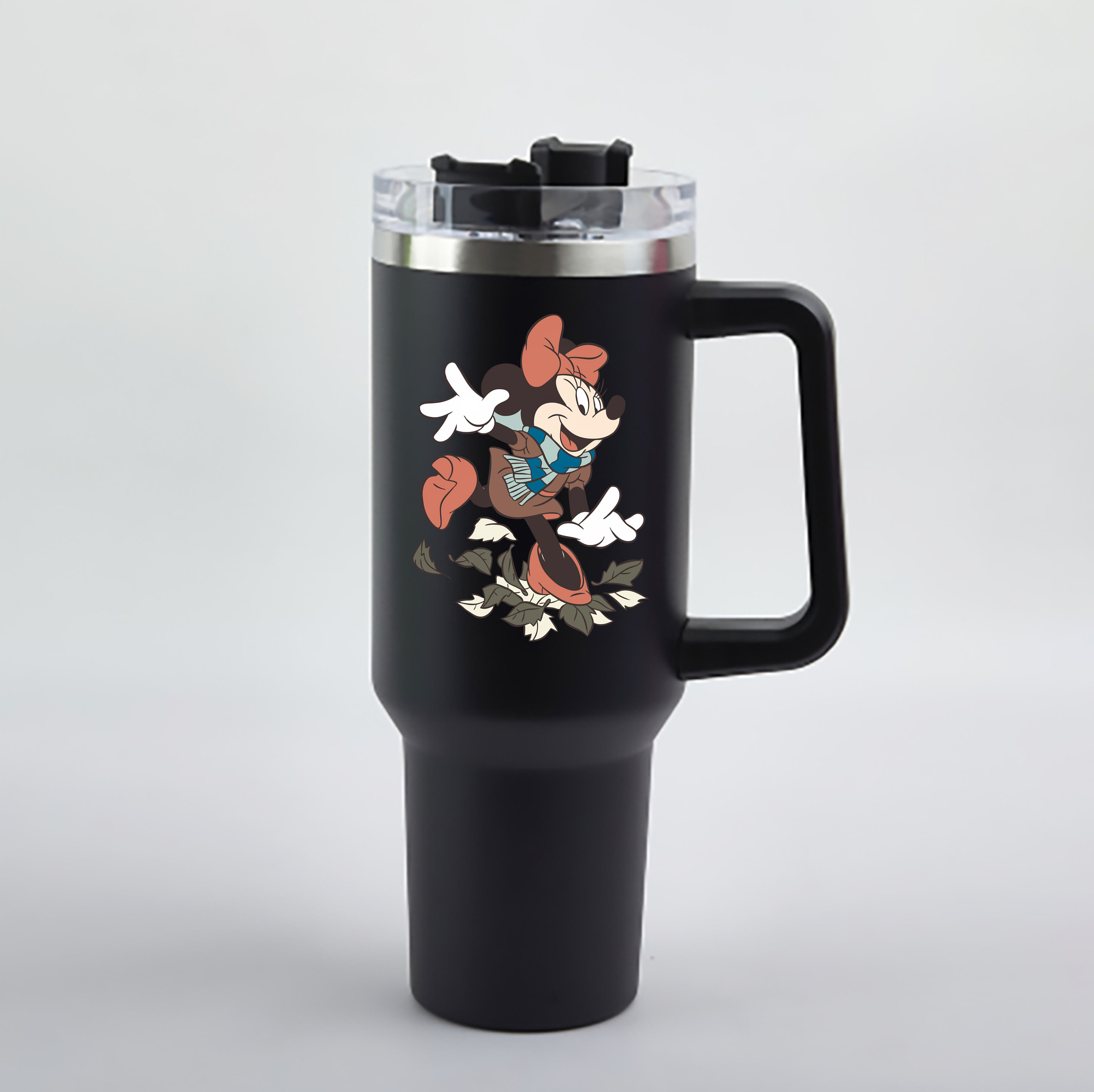 （画像用） ミッキーマウス Mickey Mouse 1200mL車用タンブラー - クリスタルステッカー（プラスチックストロー付き）