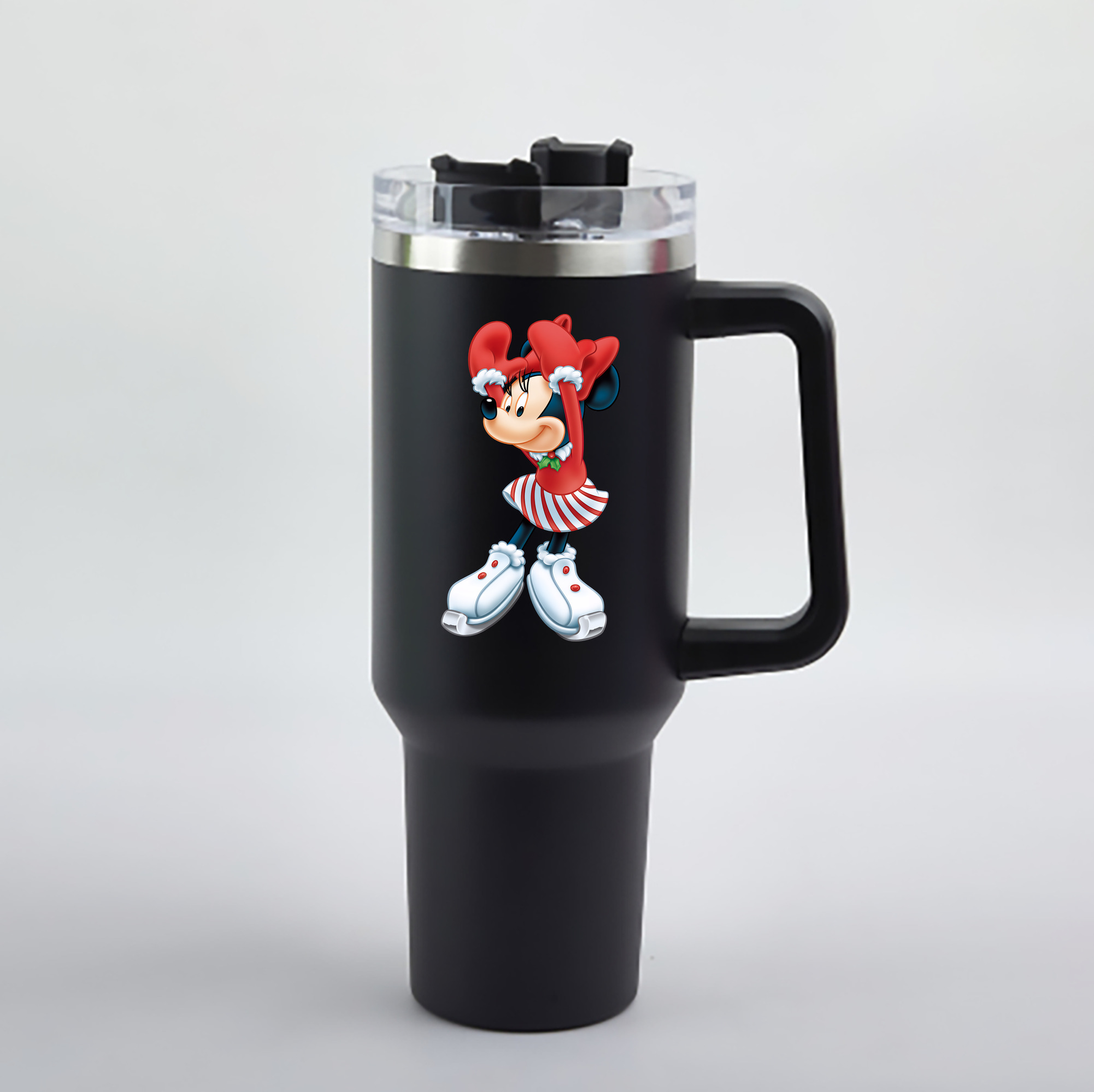 （画像用） ミッキーマウス Mickey Mouse 1200mL車用タンブラー - クリスタルステッカー（プラスチックストロー付き）