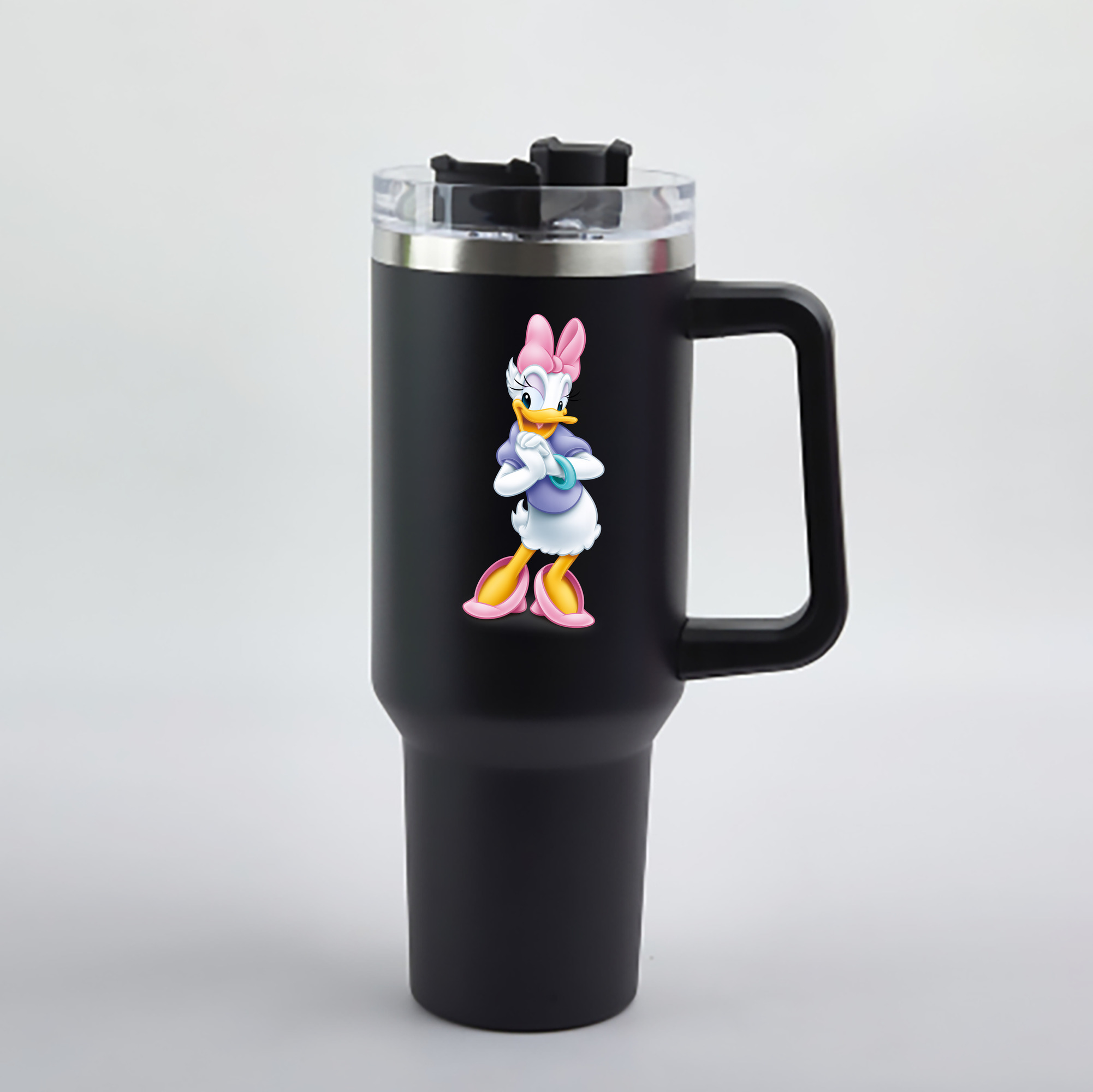 （画像用） ミッキーマウス Mickey Mouse 1200mL車用タンブラー - クリスタルステッカー（プラスチックストロー付き）