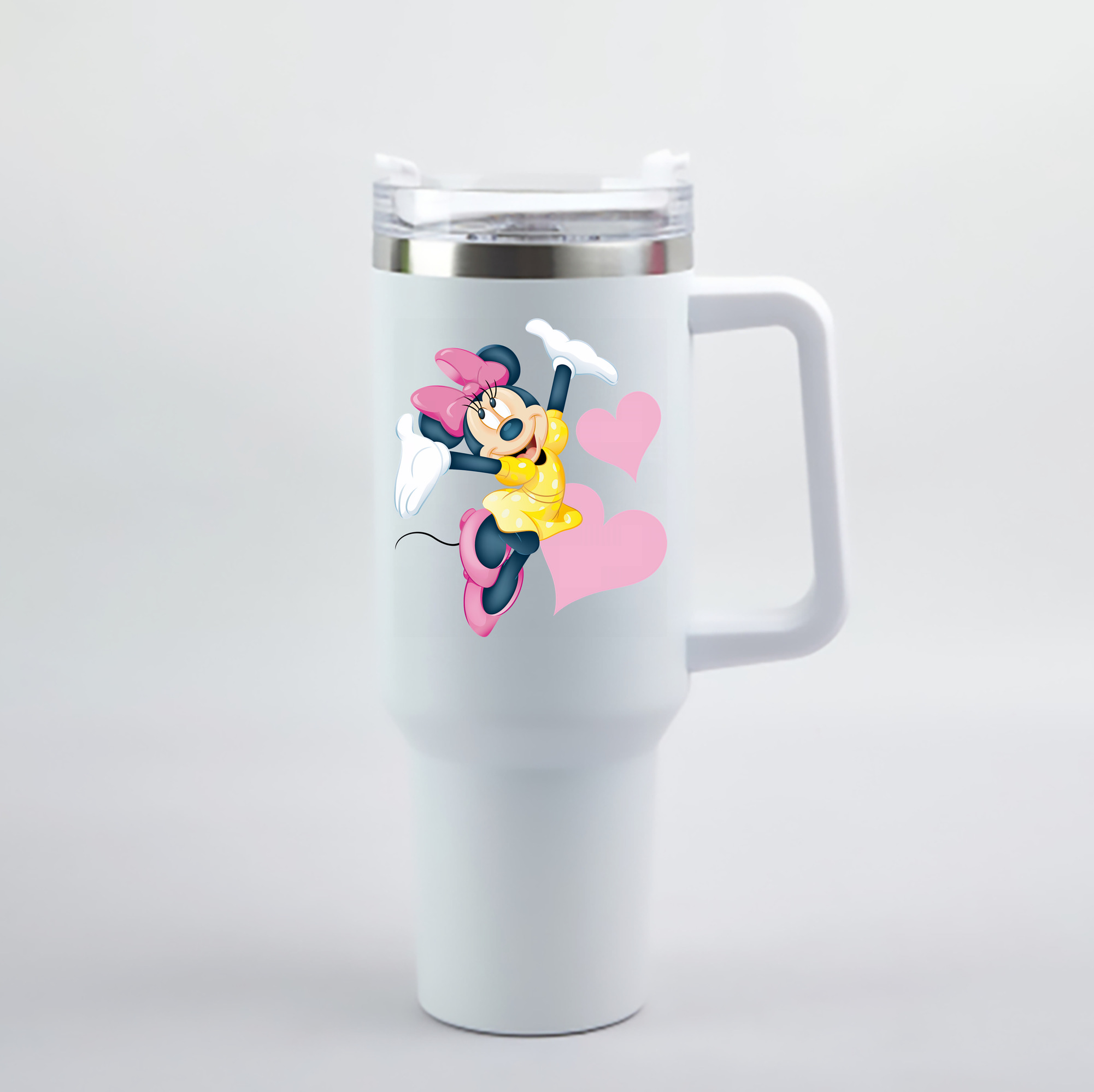 （画像用） ミッキーマウス Mickey Mouse 1200mL車用タンブラー - クリスタルステッカー（プラスチックストロー付き）