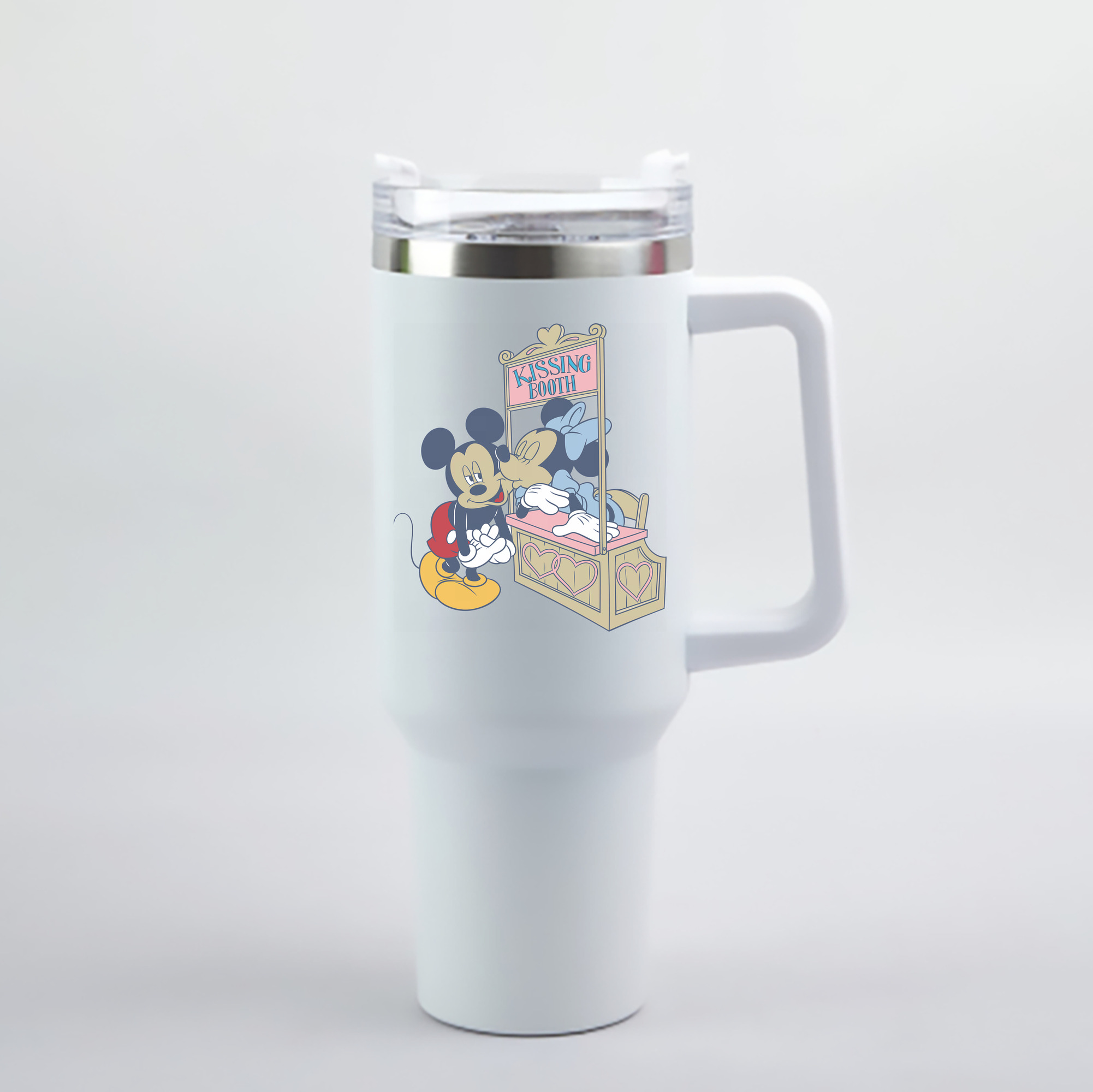 （画像用） ミッキーマウス Mickey Mouse 1200mL車用タンブラー - クリスタルステッカー（プラスチックストロー付き）