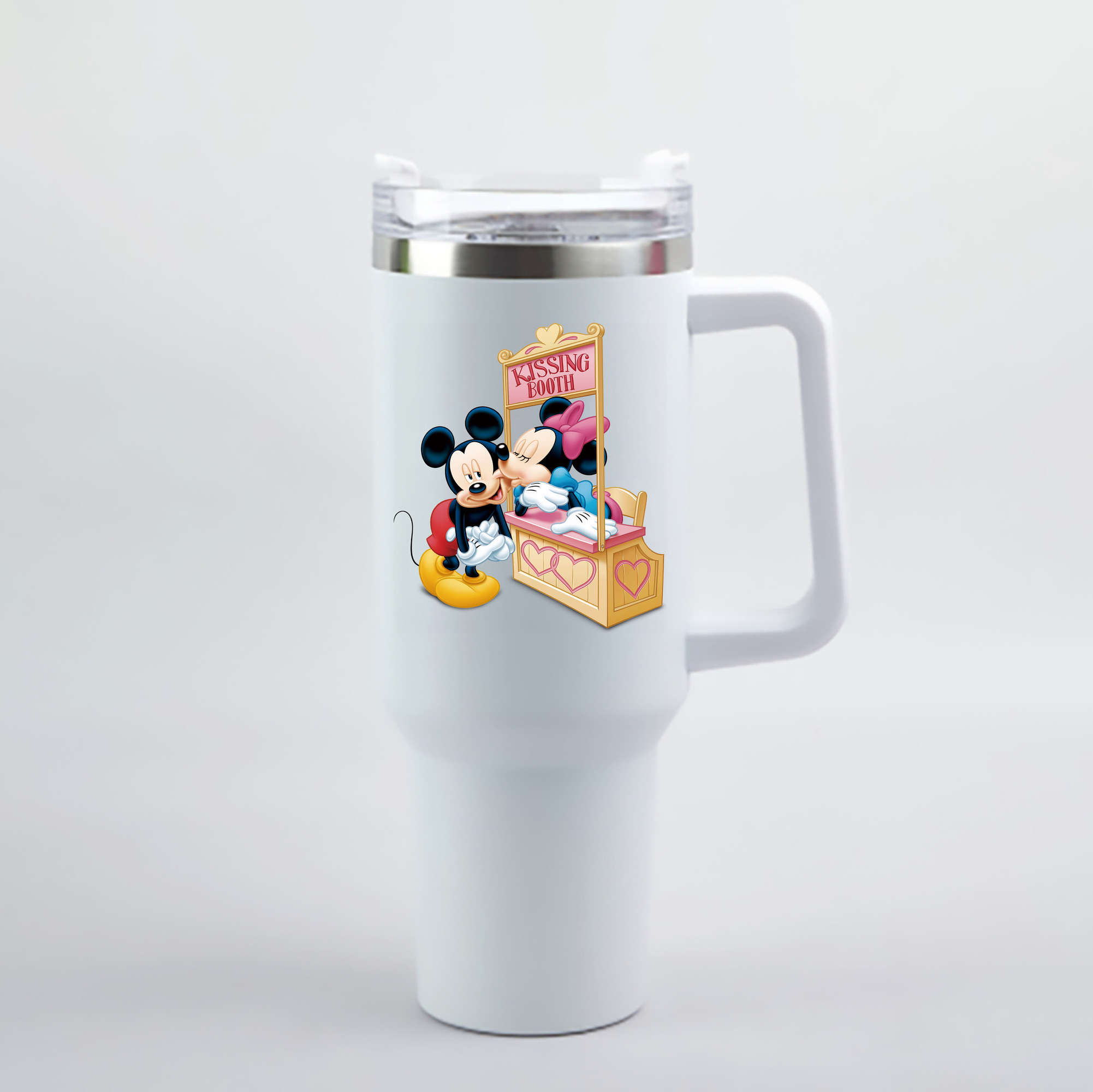 （画像用） ミッキーマウス Mickey Mouse 1200mL車用タンブラー - クリスタルステッカー（プラスチックストロー付き）