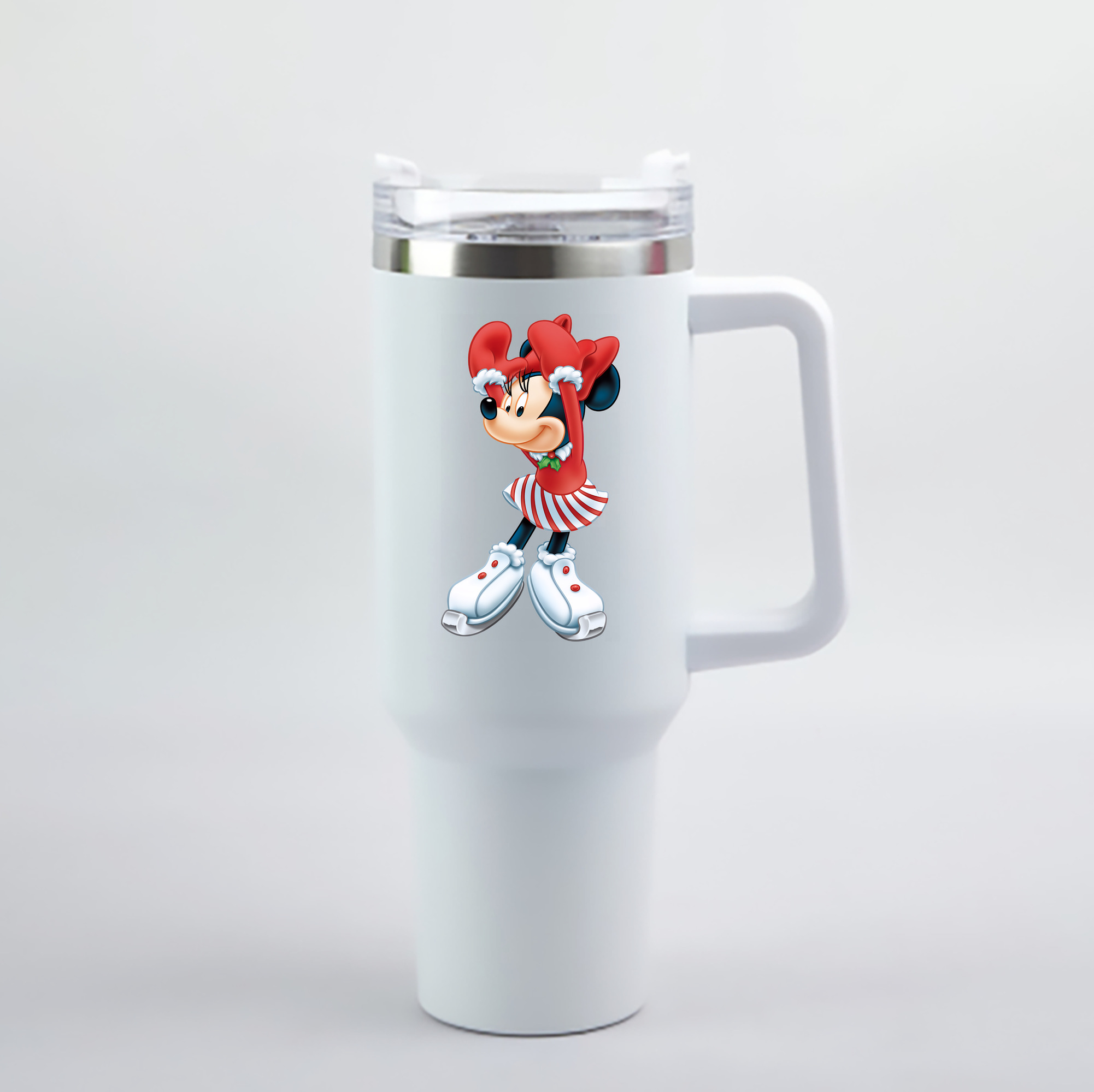 （画像用） ミッキーマウス Mickey Mouse 1200mL車用タンブラー - クリスタルステッカー（プラスチックストロー付き）