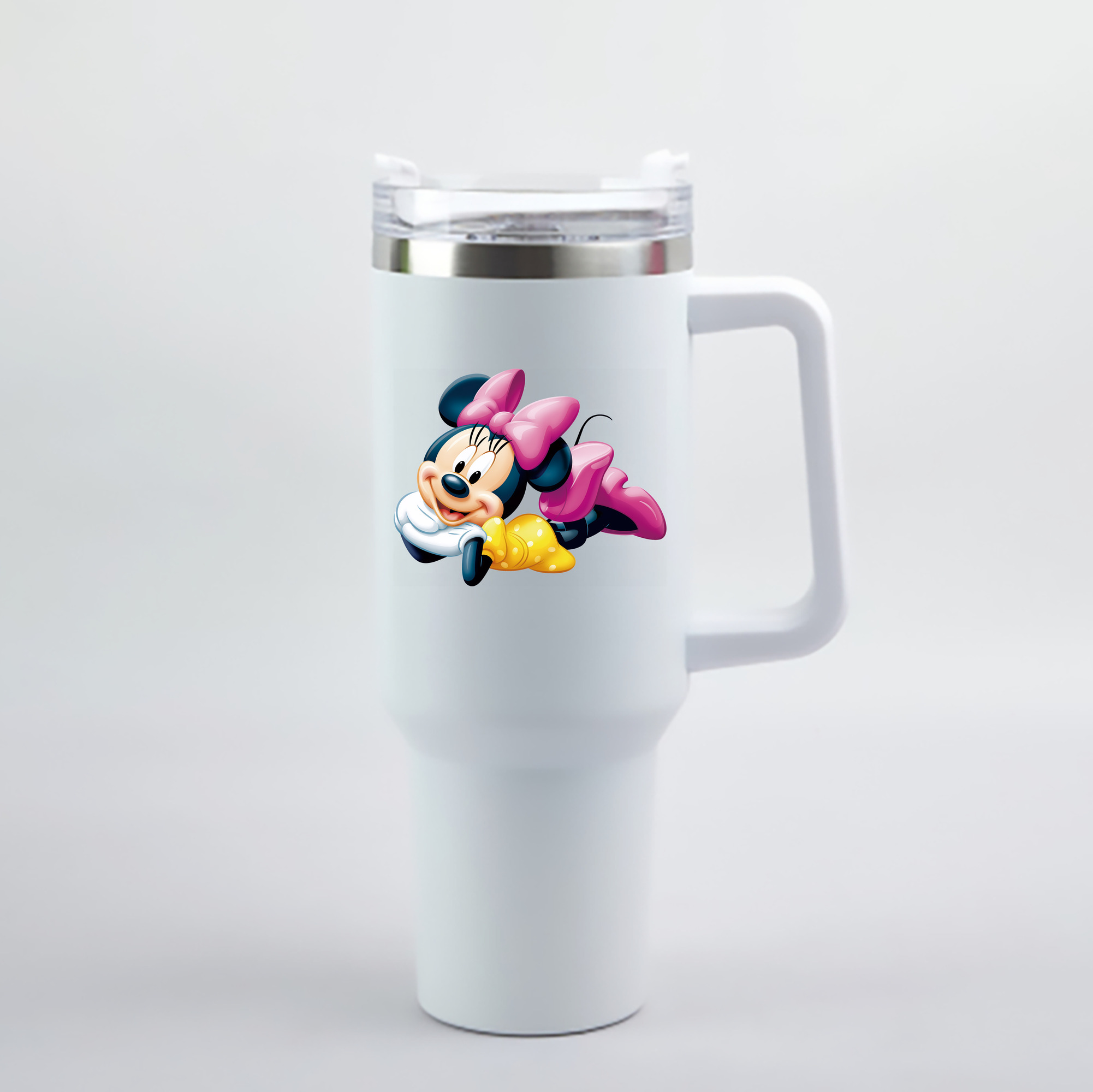 （画像用） ミッキーマウス Mickey Mouse 1200mL車用タンブラー - クリスタルステッカー（プラスチックストロー付き）