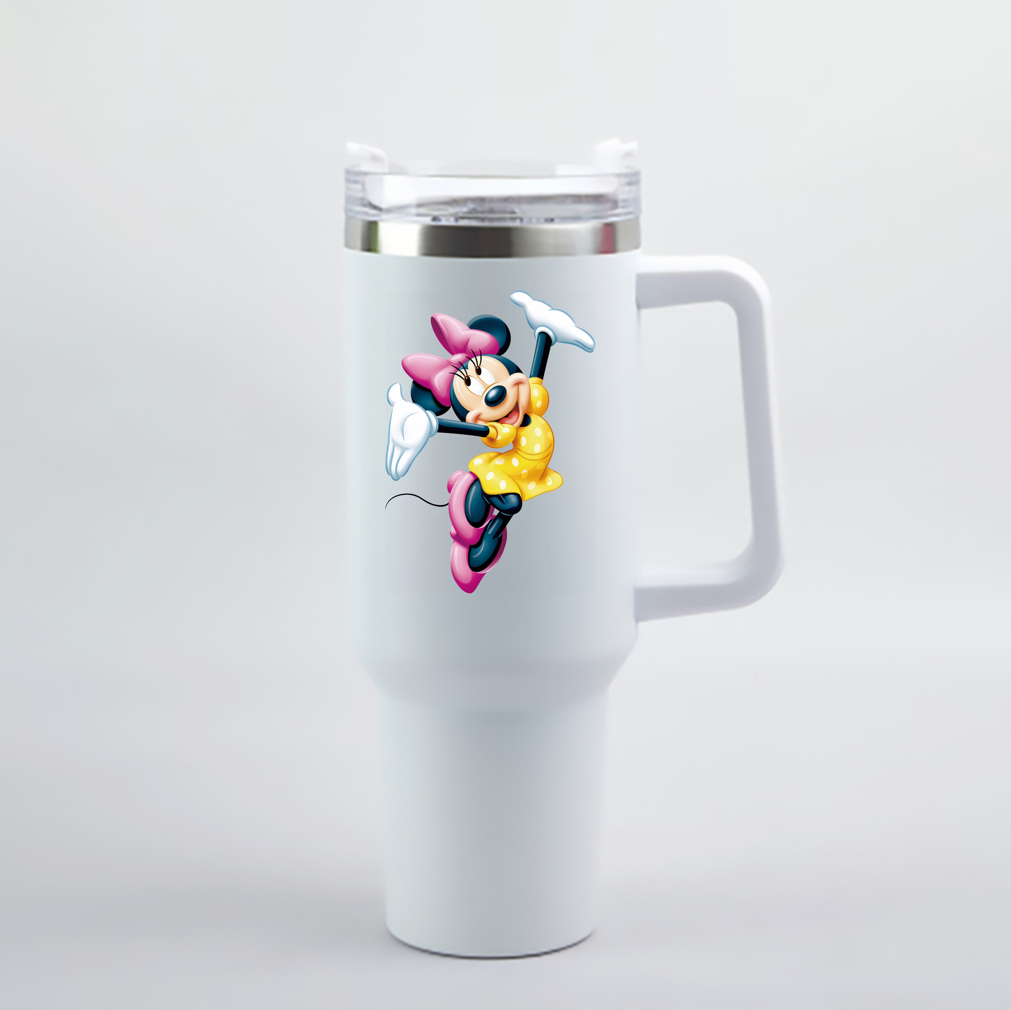 （画像用） ミッキーマウス Mickey Mouse 1200mL車用タンブラー - クリスタルステッカー（プラスチックストロー付き）