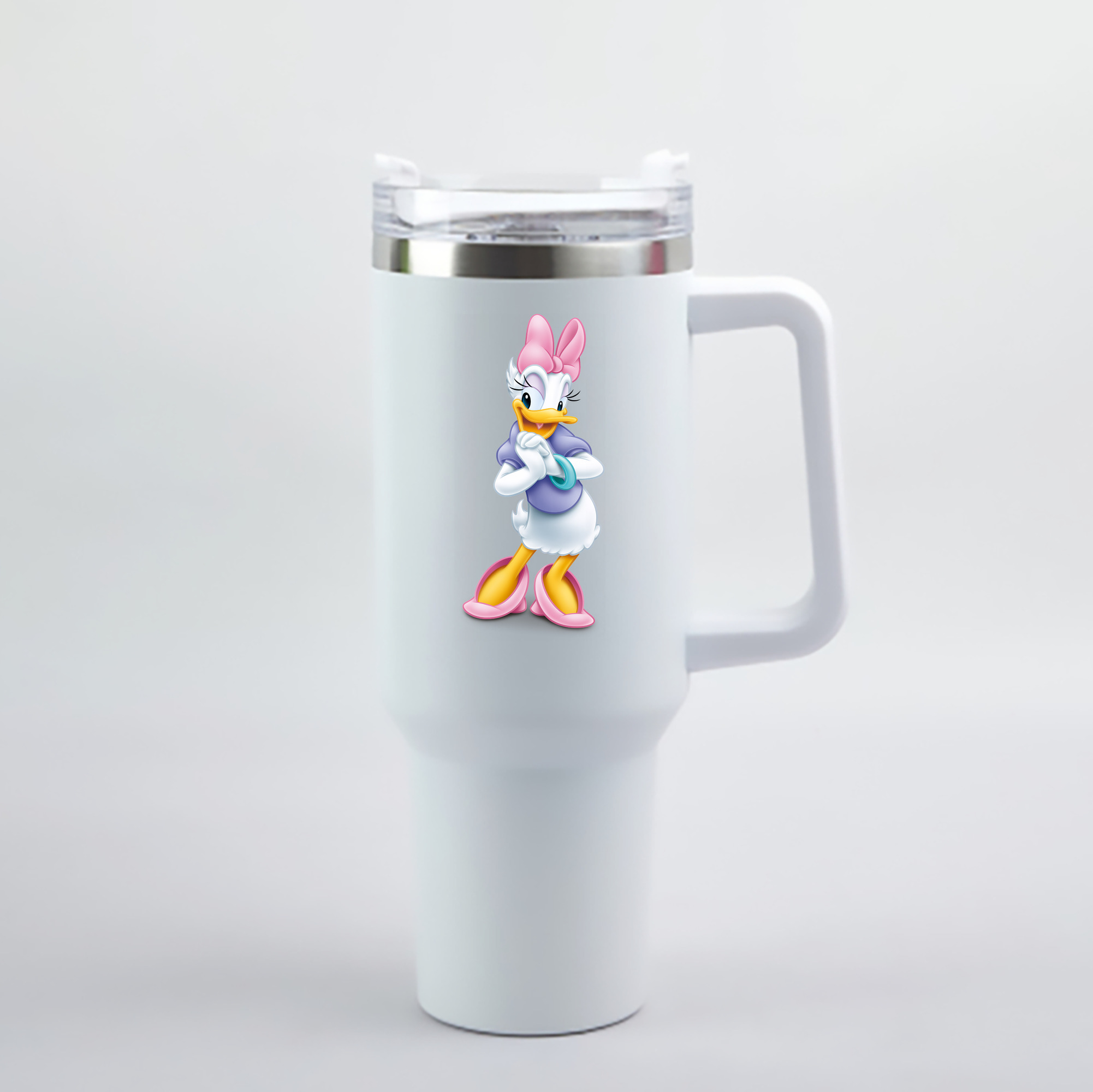 （画像用） ミッキーマウス Mickey Mouse 1200mL車用タンブラー - クリスタルステッカー（プラスチックストロー付き）