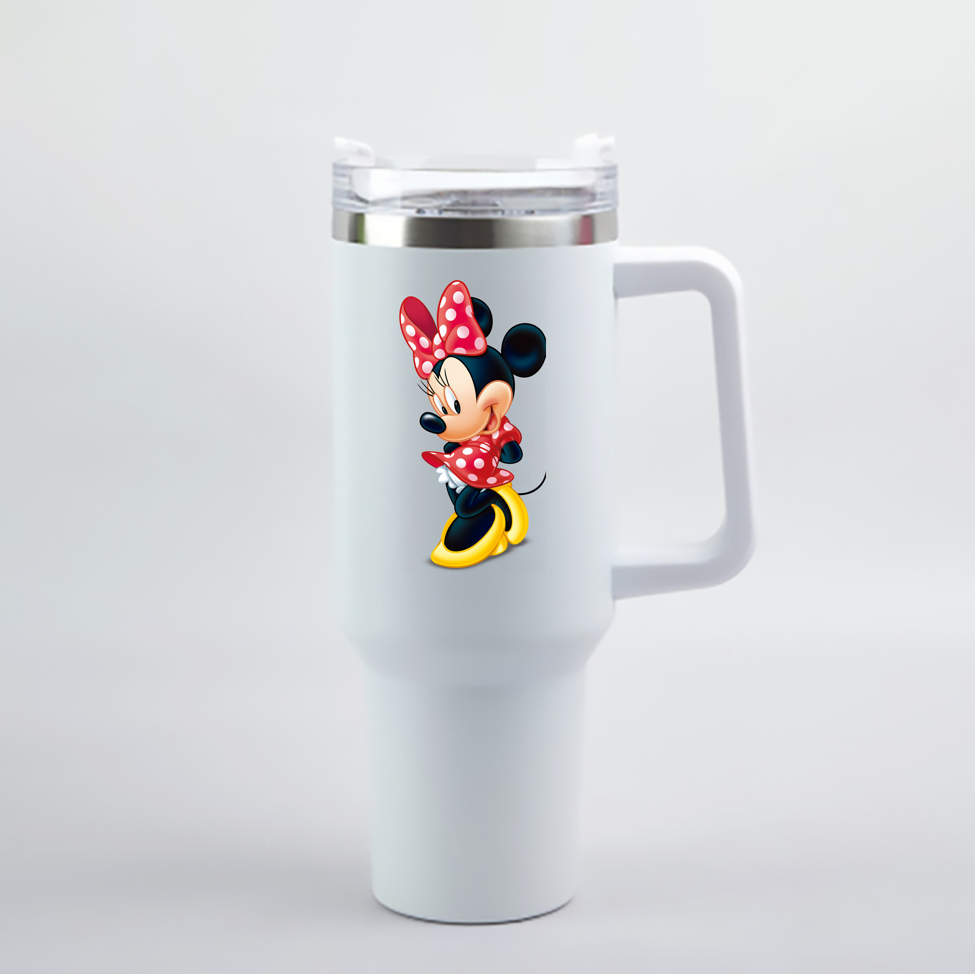（画像用） ミッキーマウス Mickey Mouse 1200mL車用タンブラー - クリスタルステッカー（プラスチックストロー付き）