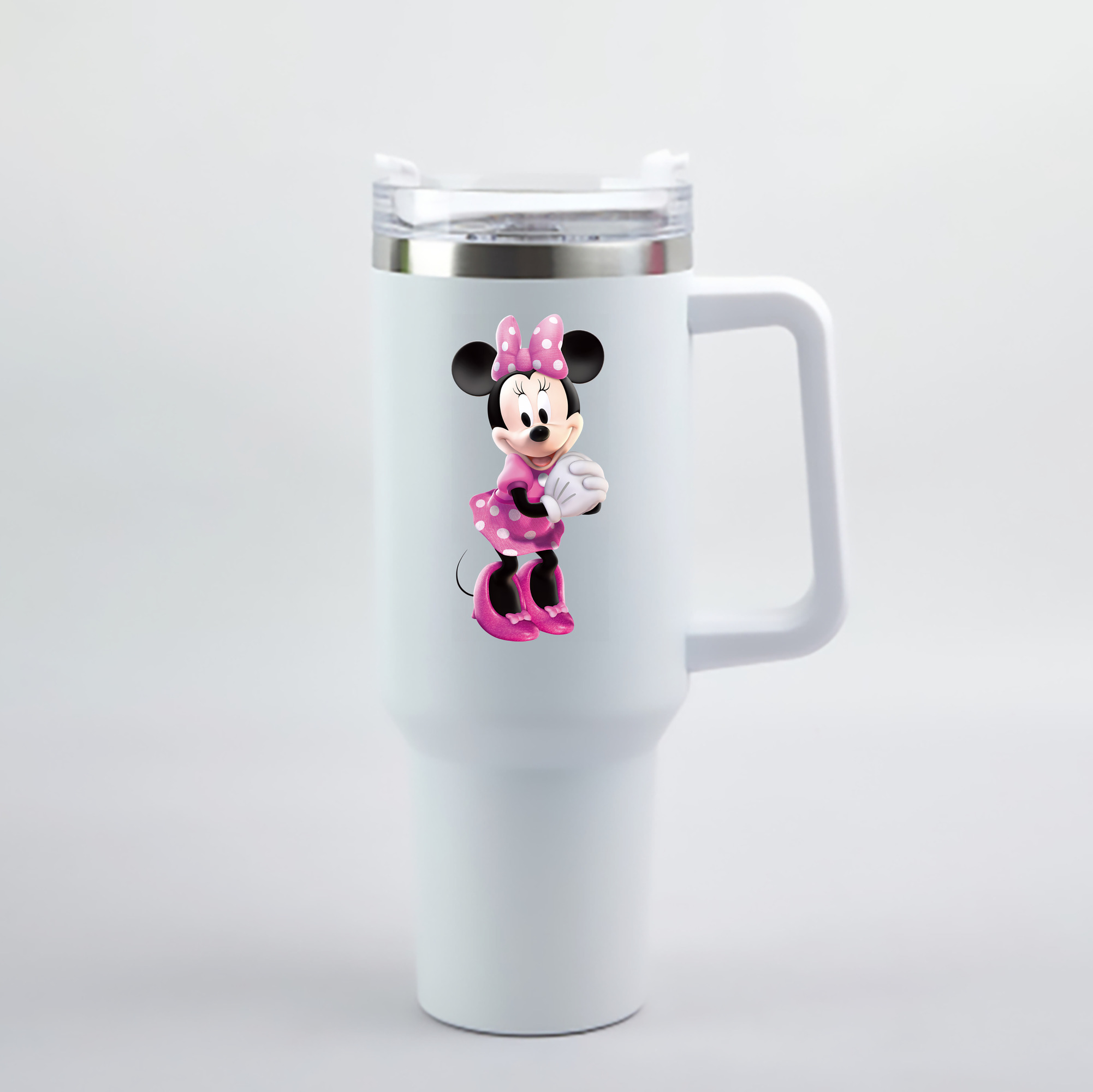 （画像用） ミッキーマウス Mickey Mouse 1200mL車用タンブラー - クリスタルステッカー（プラスチックストロー付き）