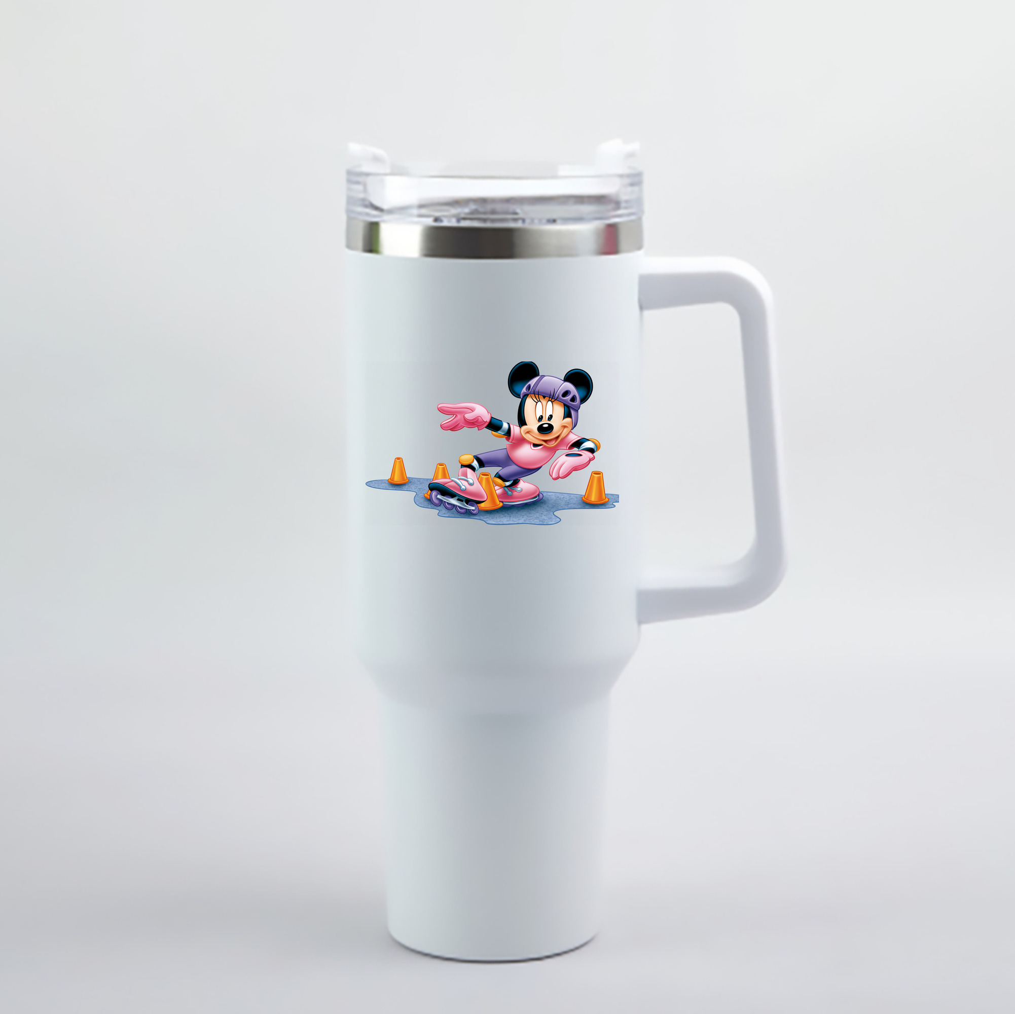 （画像用） ミッキーマウス Mickey Mouse 1200mL車用タンブラー - クリスタルステッカー（プラスチックストロー付き）