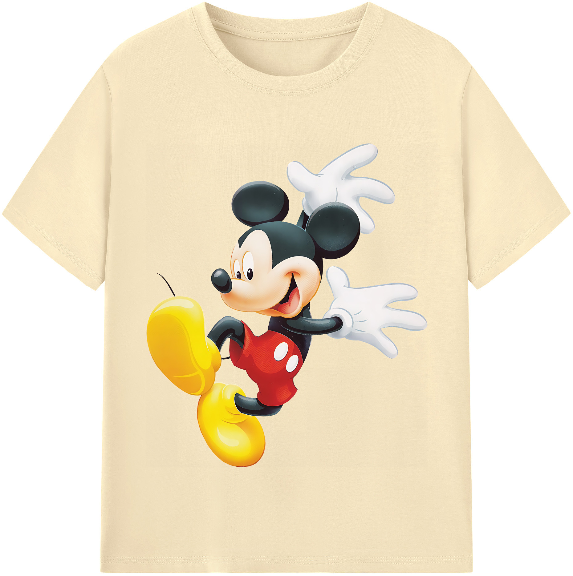 （画像用） ミッキーマウス Mickey Mouse 綿100％半袖Tシャツ（フロントプリント）