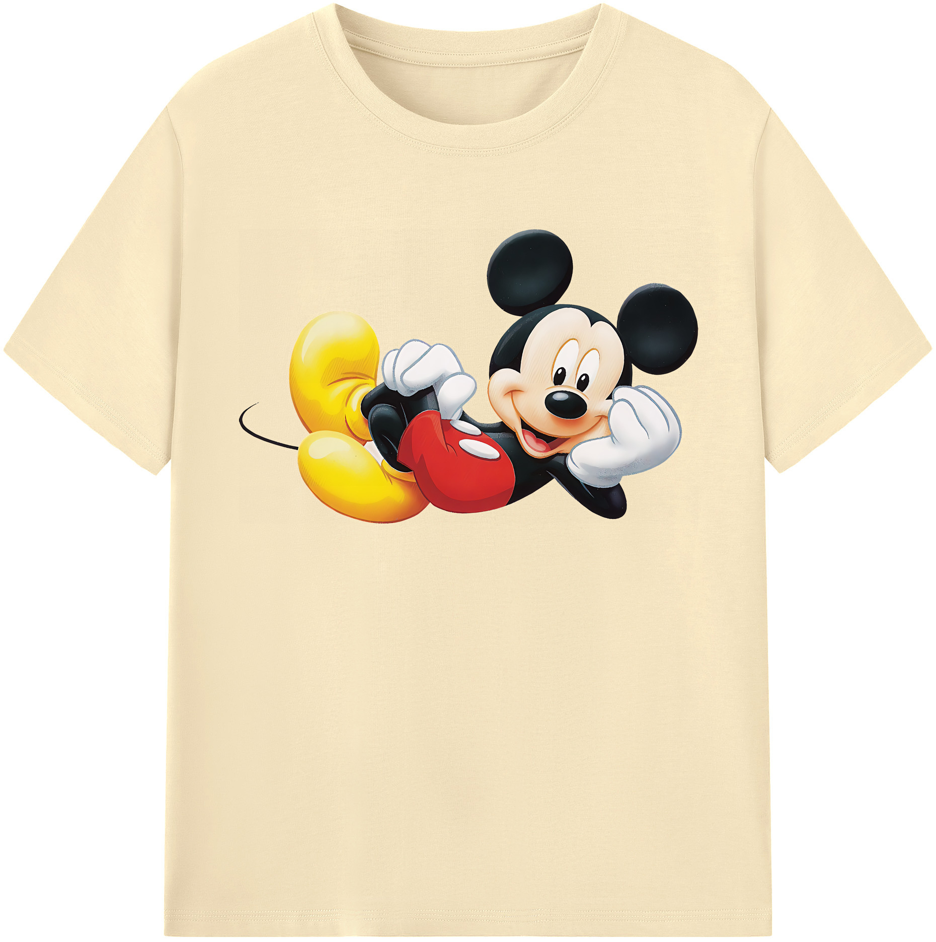 （画像用） ミッキーマウス Mickey Mouse 綿100％半袖Tシャツ（フロントプリント）