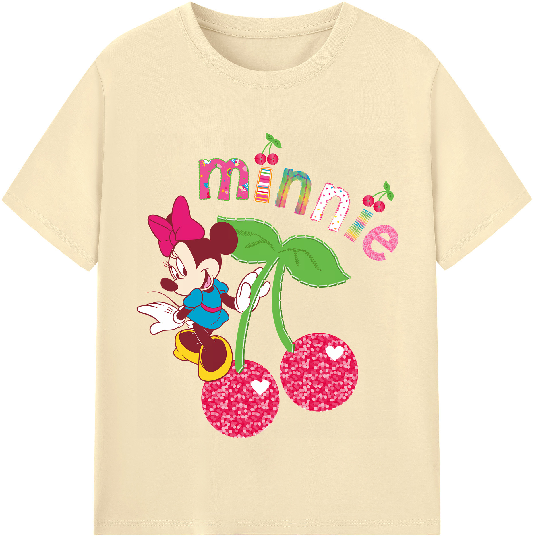（画像用） ミッキーマウス Mickey Mouse 綿100％半袖Tシャツ（フロントプリント）