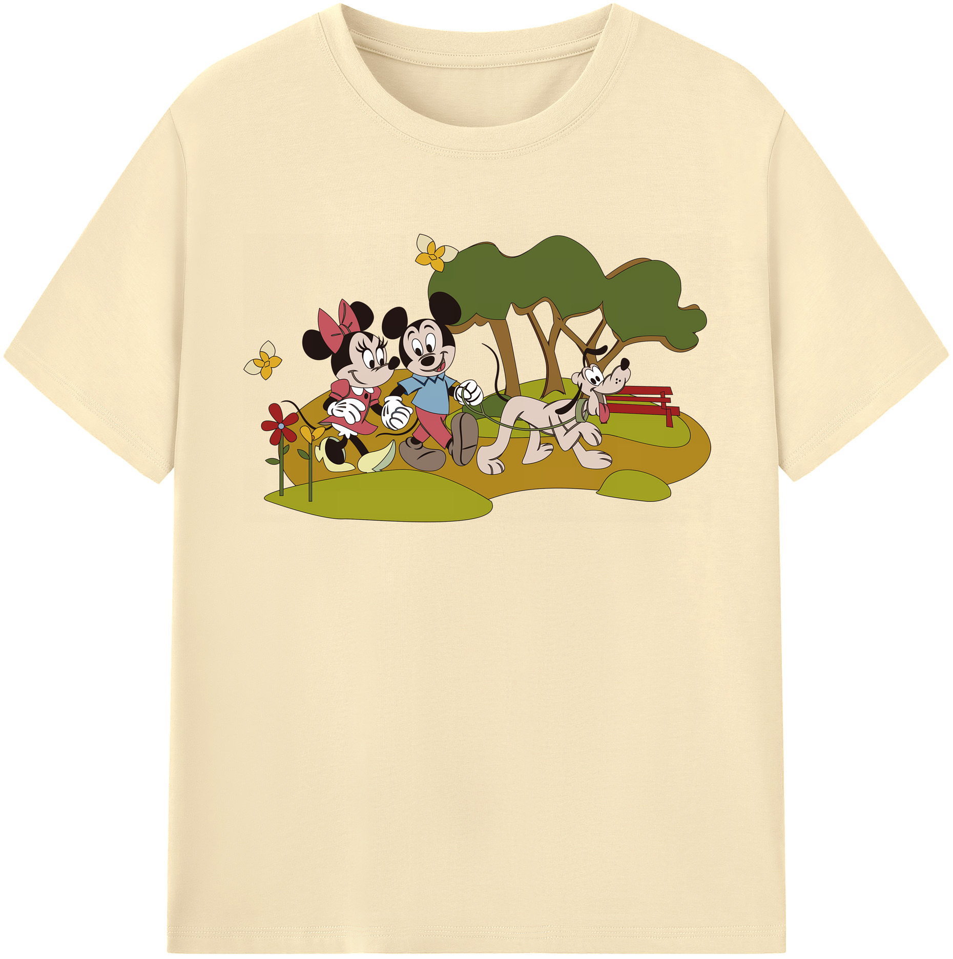 （画像用） ミッキーマウス Mickey Mouse 綿100％半袖Tシャツ（フロントプリント）