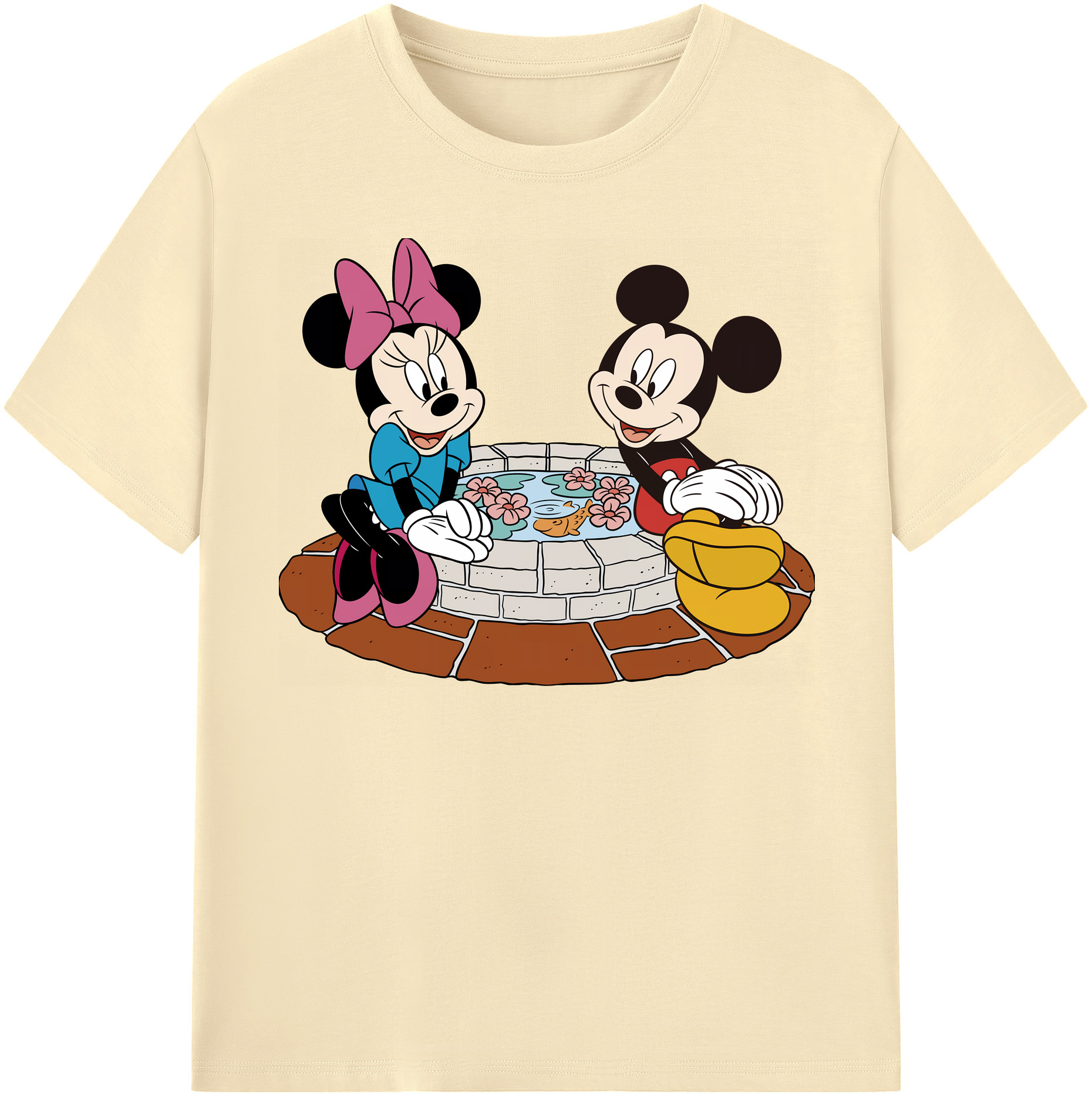 （画像用） ミッキーマウス Mickey Mouse 綿100％半袖Tシャツ（フロントプリント）