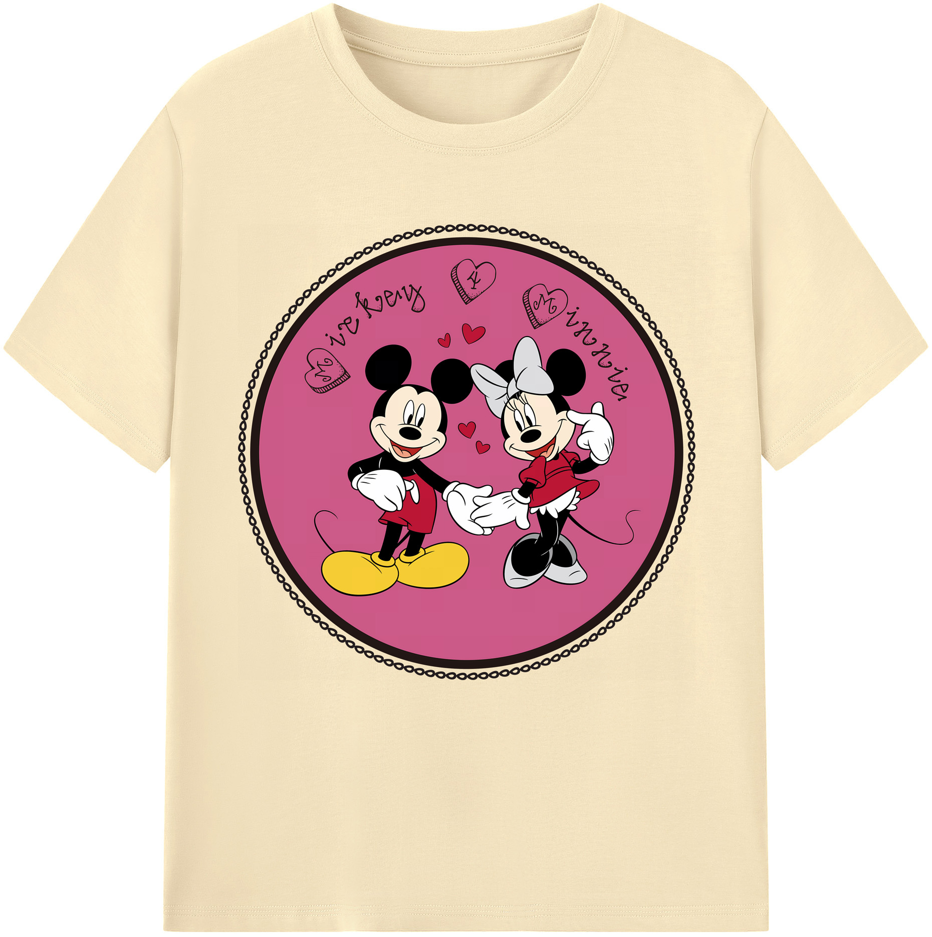 （画像用） ミッキーマウス Mickey Mouse 綿100％半袖Tシャツ（フロントプリント）