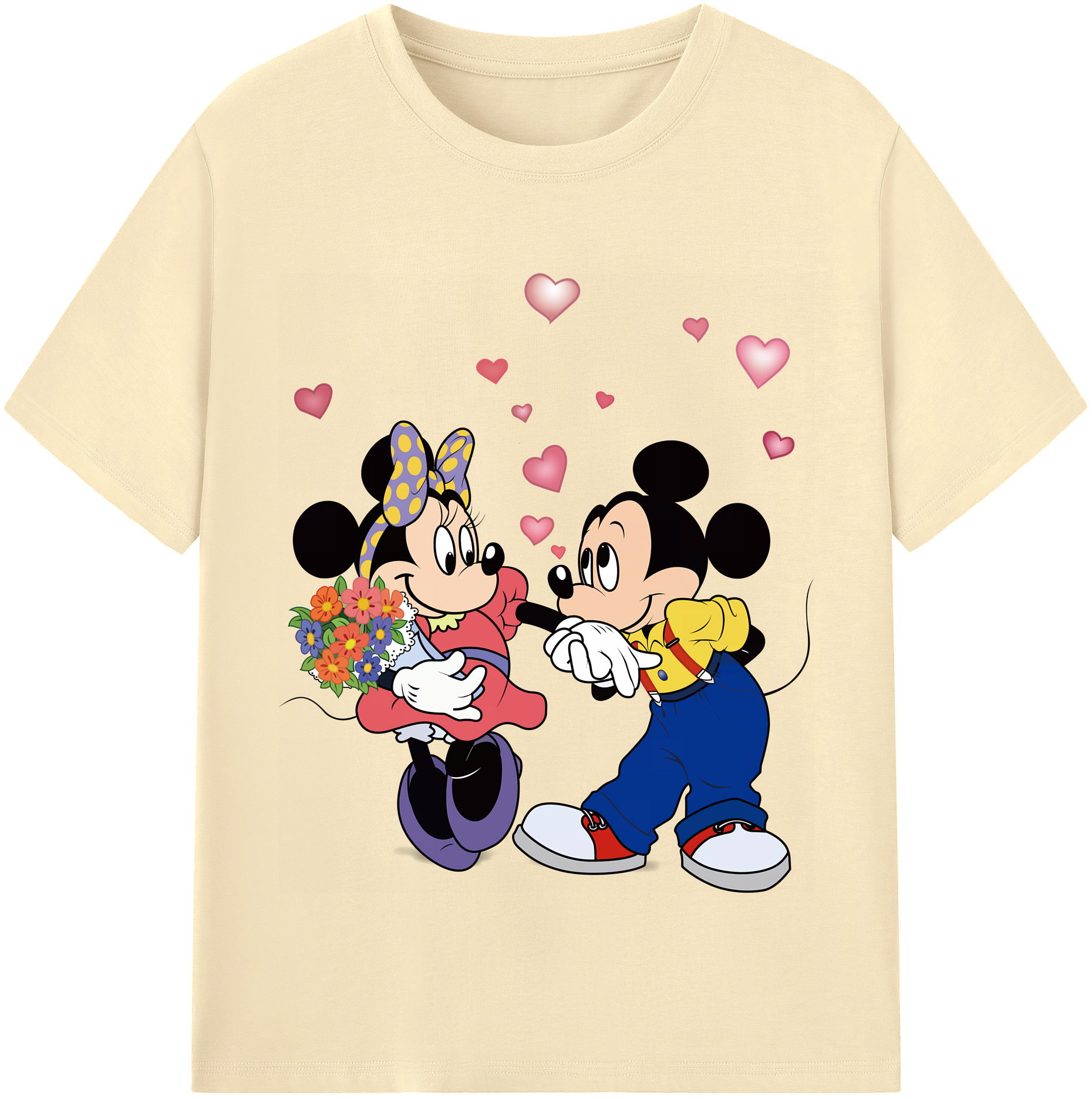 （画像用） ミッキーマウス Mickey Mouse 綿100％半袖Tシャツ（フロントプリント）