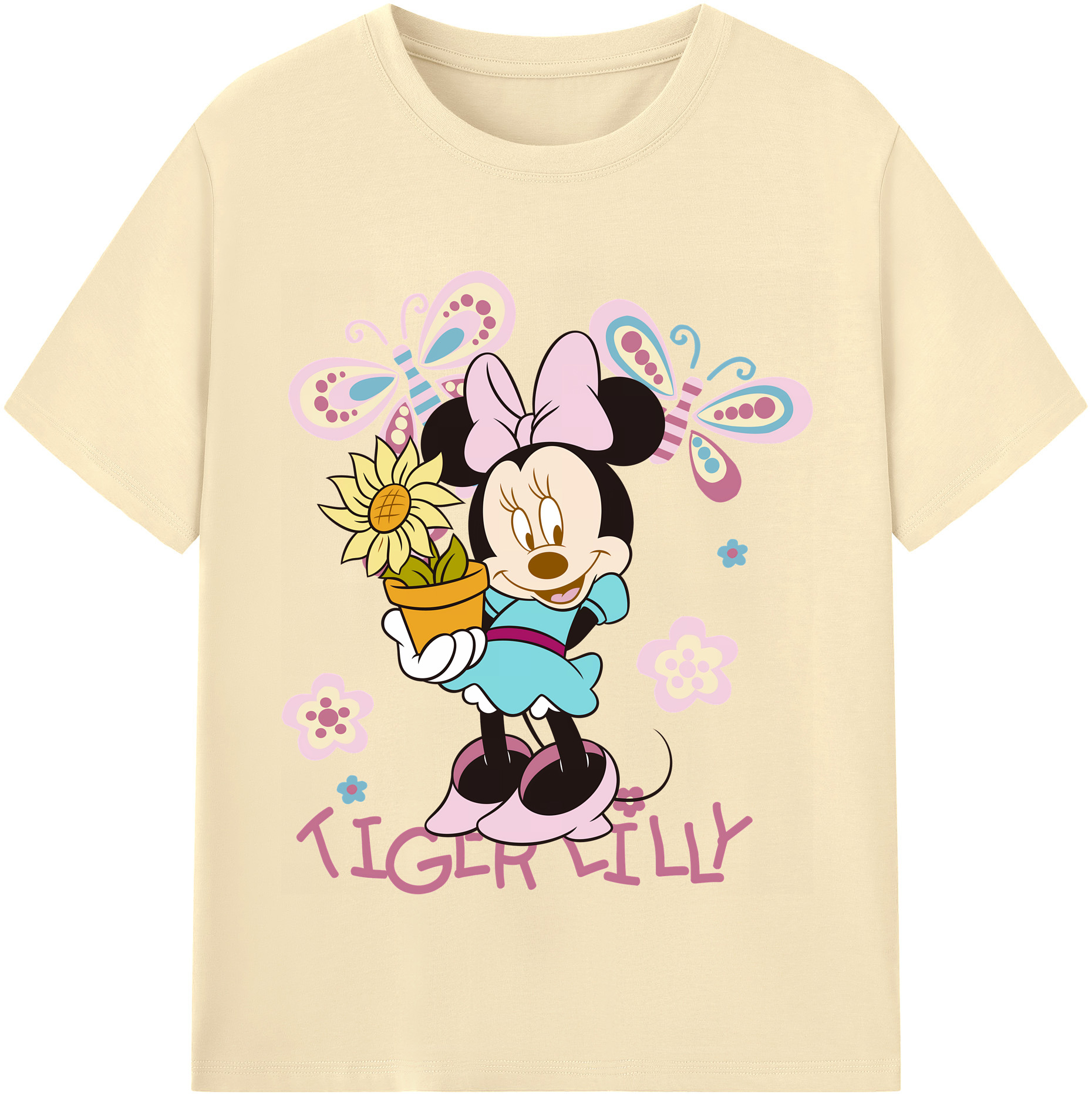 （画像用） ミッキーマウス Mickey Mouse 綿100％半袖Tシャツ（フロントプリント）