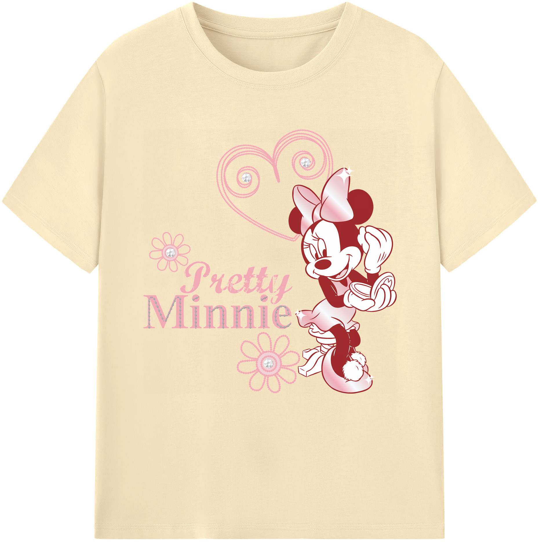 （画像用） ミッキーマウス Mickey Mouse 綿100％半袖Tシャツ（フロントプリント）