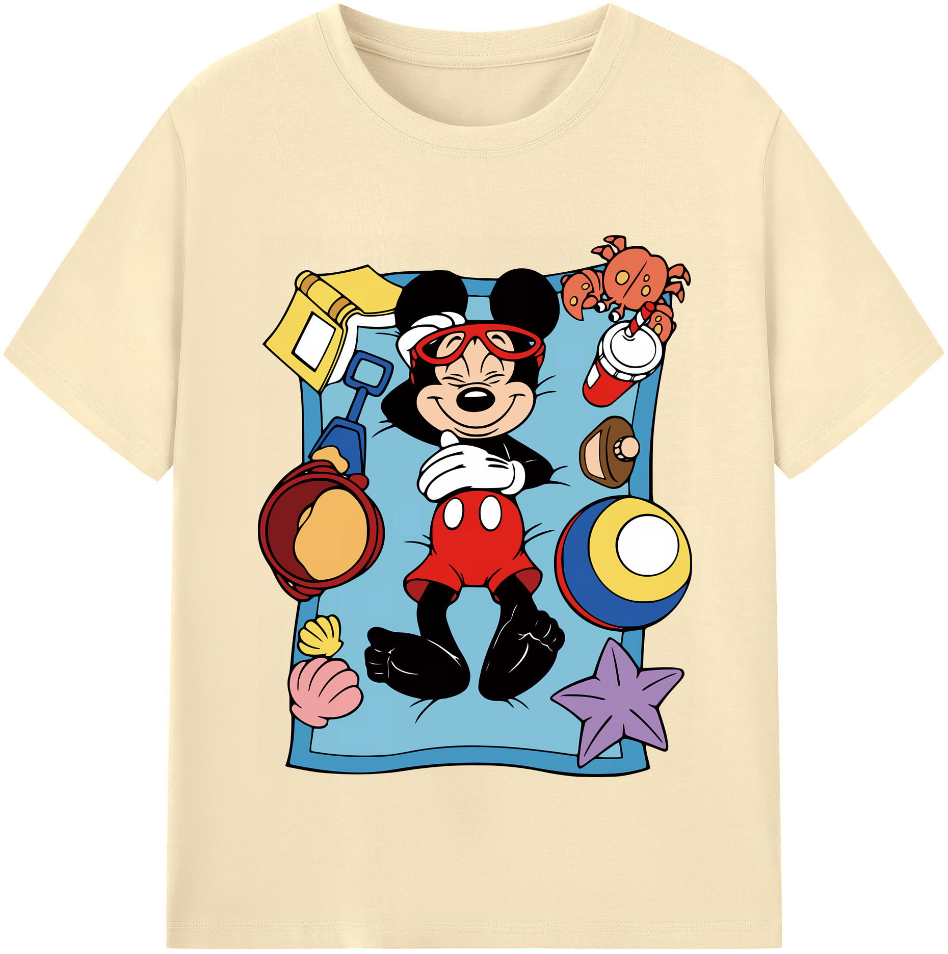 （画像用） ミッキーマウス Mickey Mouse 綿100％半袖Tシャツ（フロントプリント）