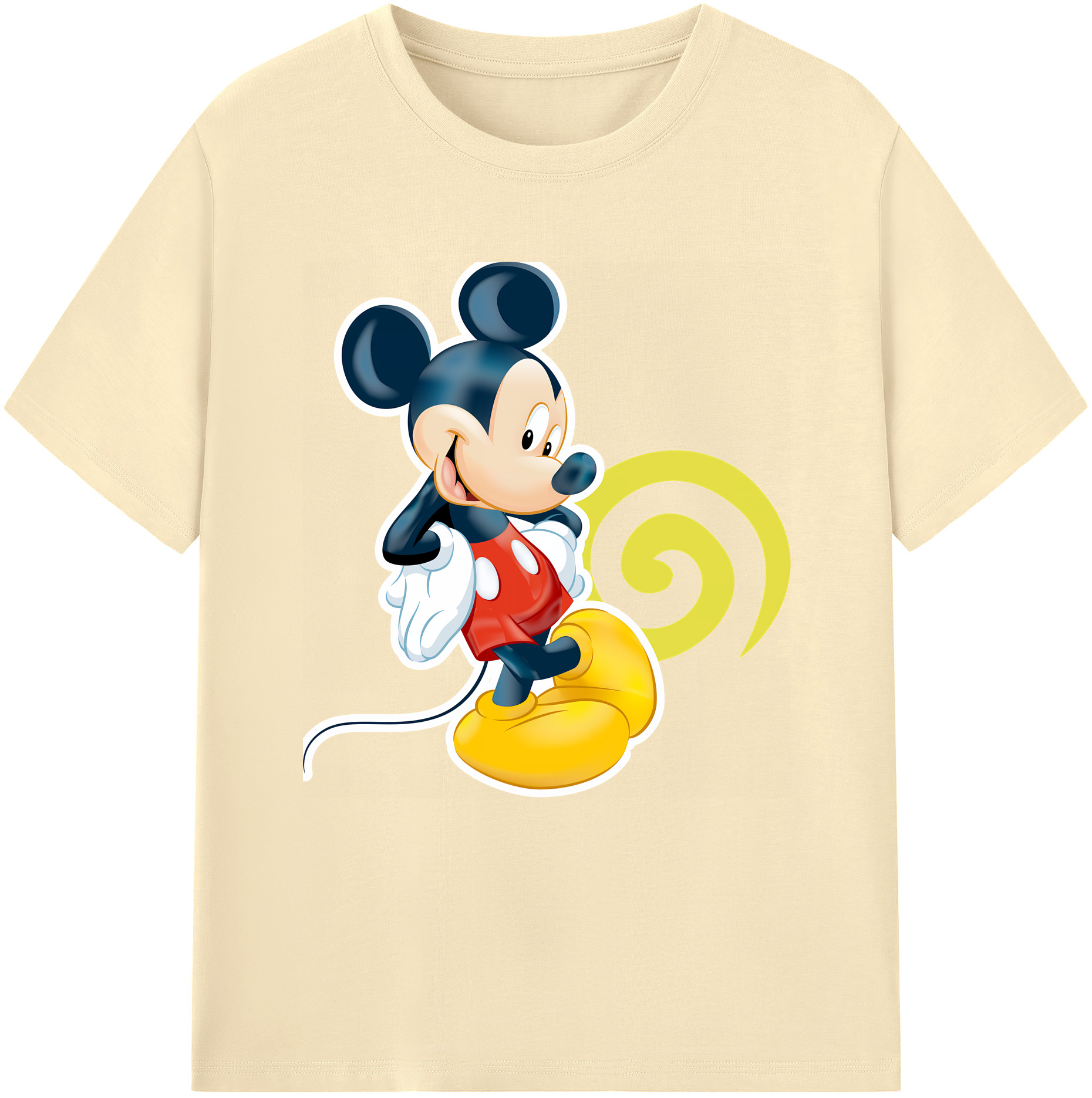 （画像用） ミッキーマウス Mickey Mouse 綿100％半袖Tシャツ（フロントプリント）