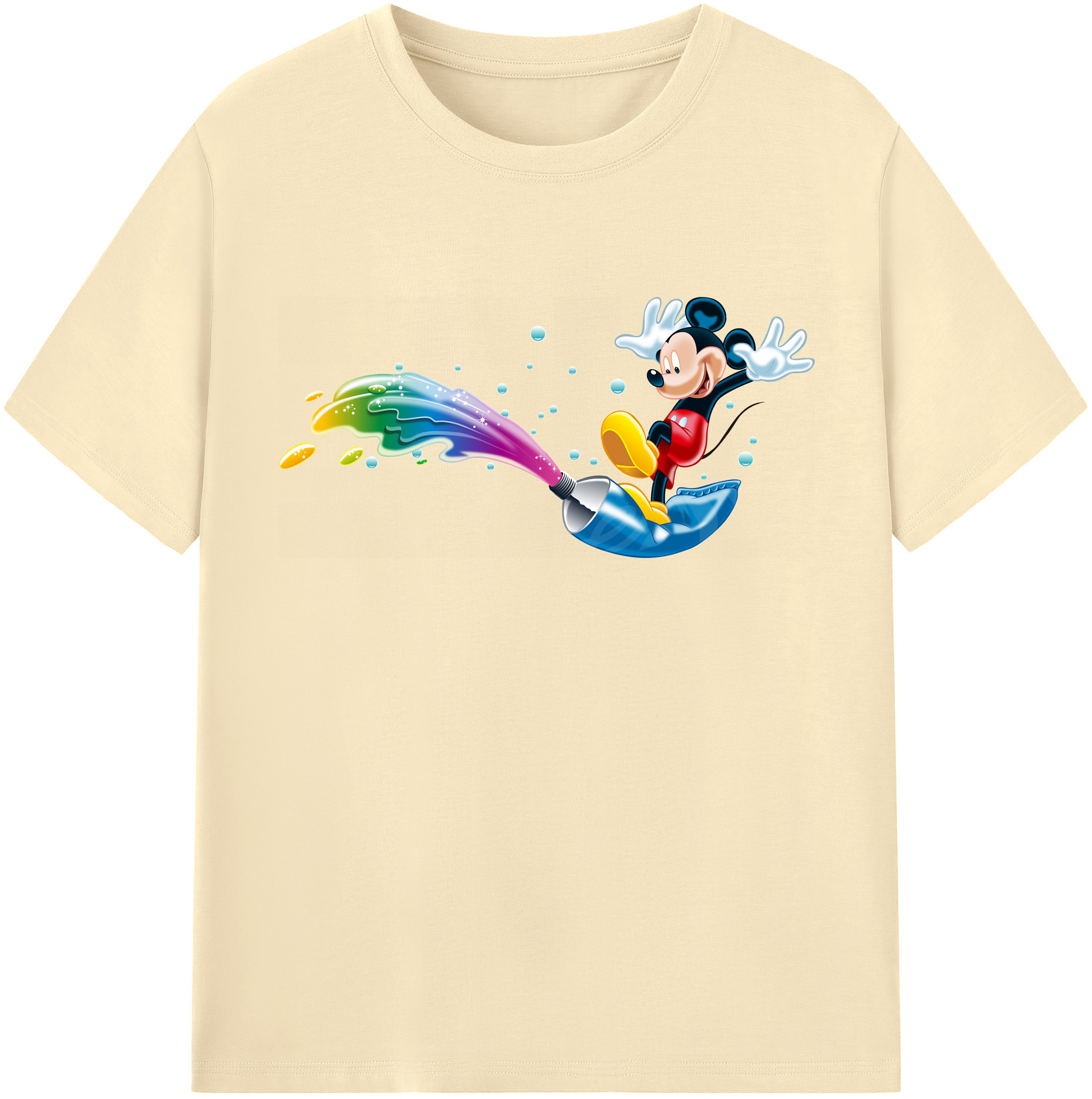 （画像用） ミッキーマウス Mickey Mouse 綿100％半袖Tシャツ（フロントプリント）