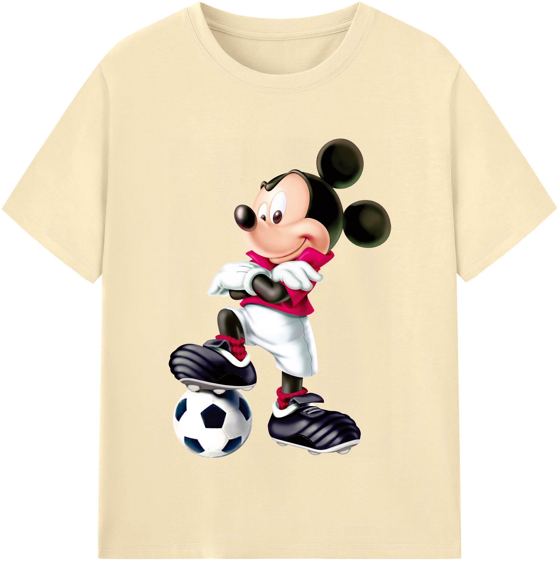 （画像用） ミッキーマウス Mickey Mouse 綿100％半袖Tシャツ（フロントプリント）