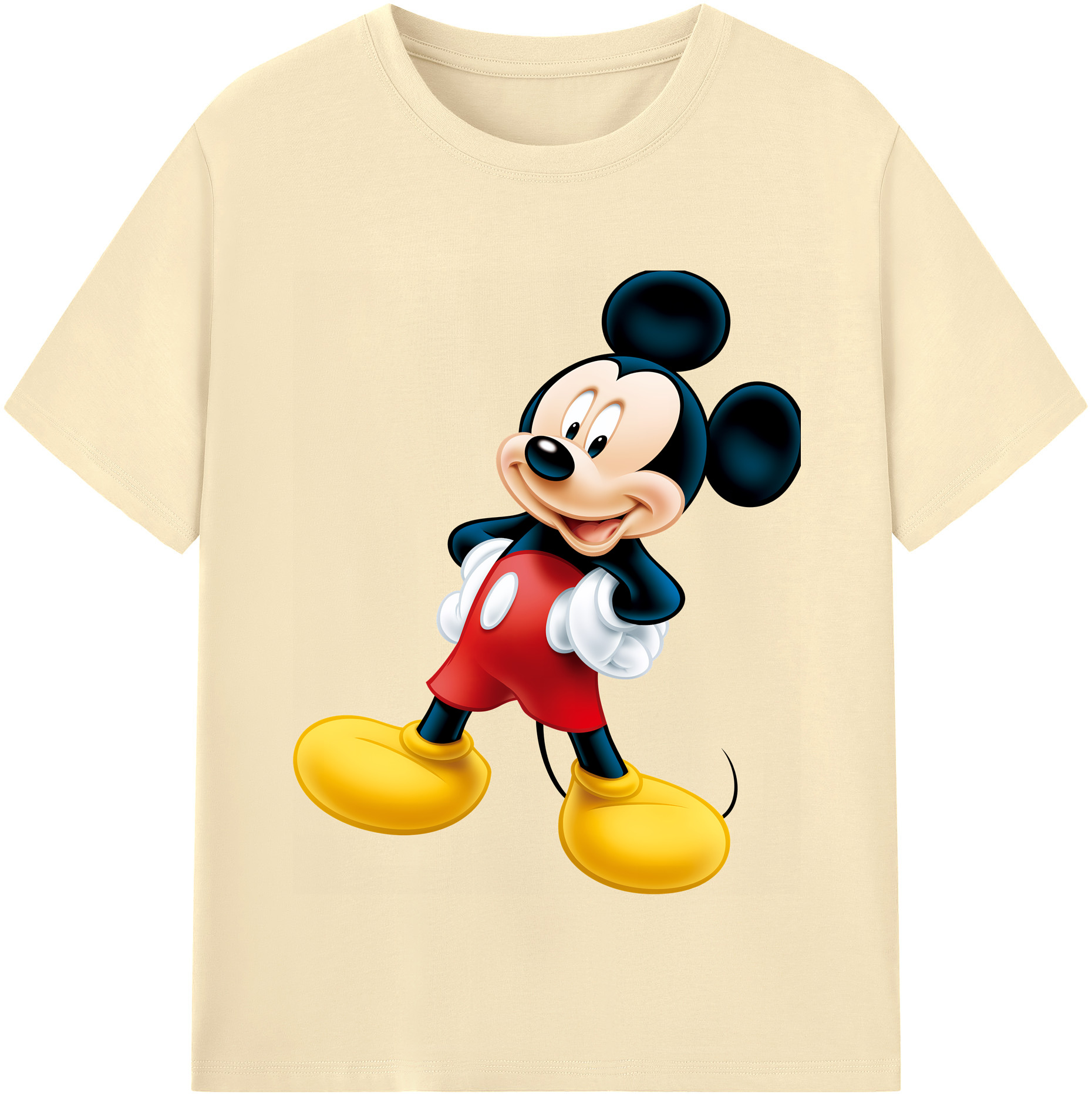 （画像用） ミッキーマウス Mickey Mouse 綿100％半袖Tシャツ（フロントプリント）