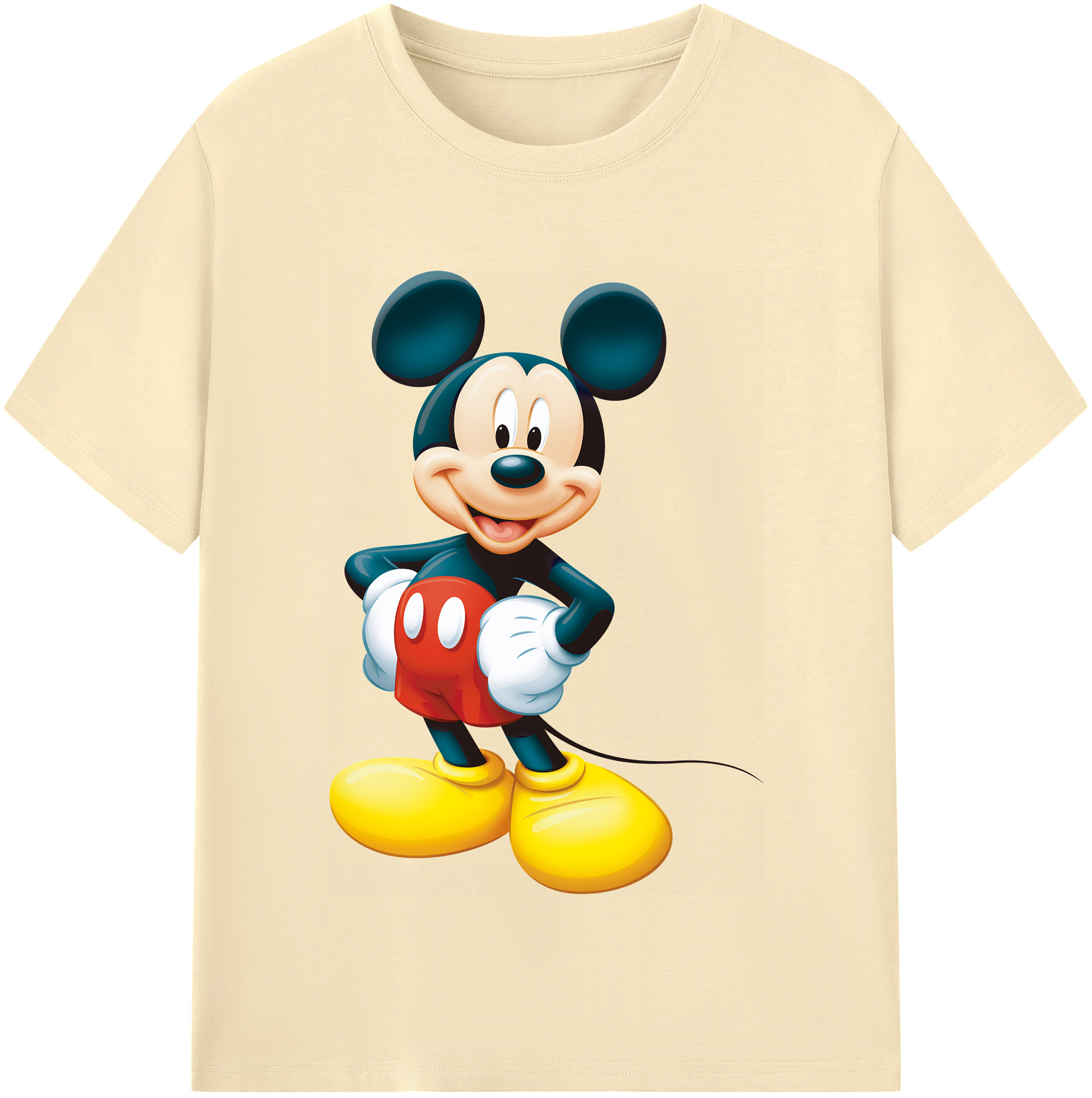 （画像用） ミッキーマウス Mickey Mouse 綿100％半袖Tシャツ（フロントプリント）