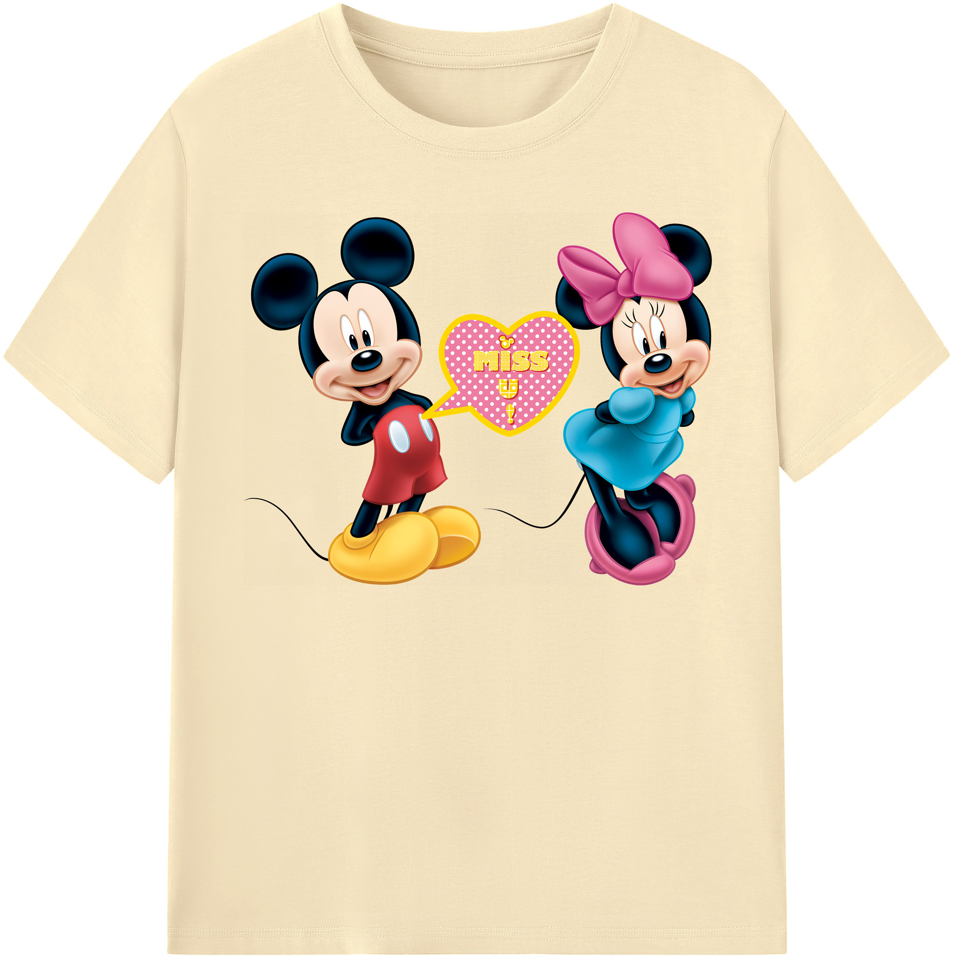 （画像用） ミッキーマウス Mickey Mouse 綿100％半袖Tシャツ（フロントプリント）