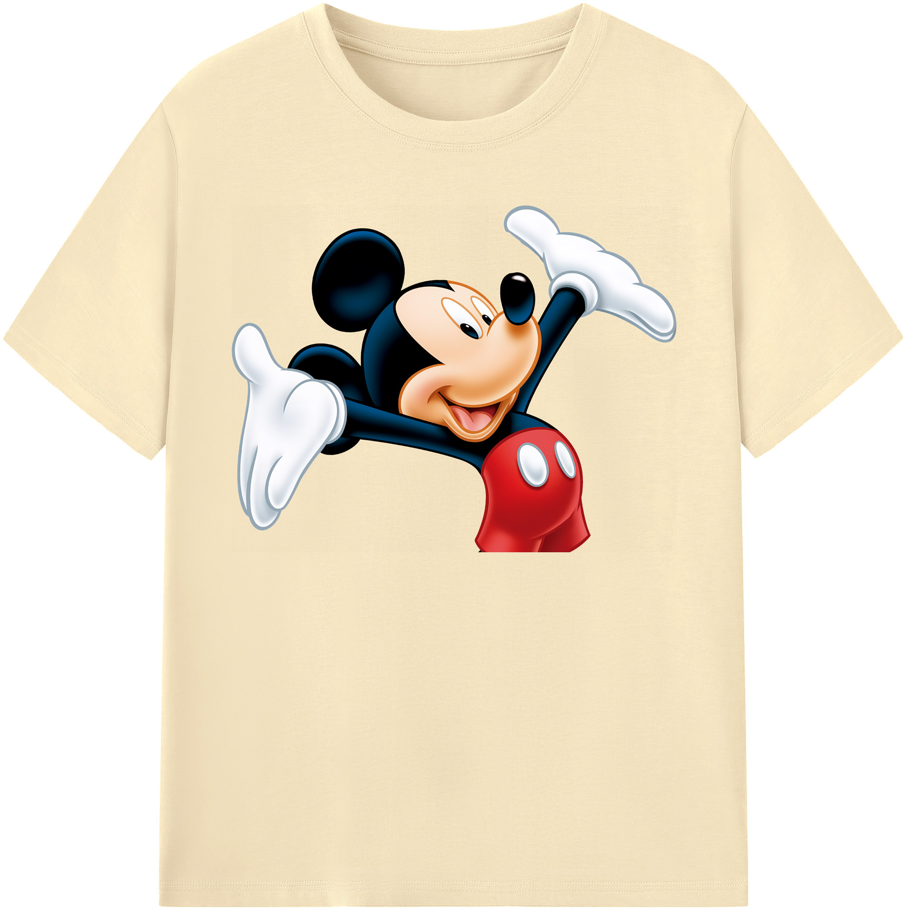 （画像用） ミッキーマウス Mickey Mouse 綿100％半袖Tシャツ（フロントプリント）