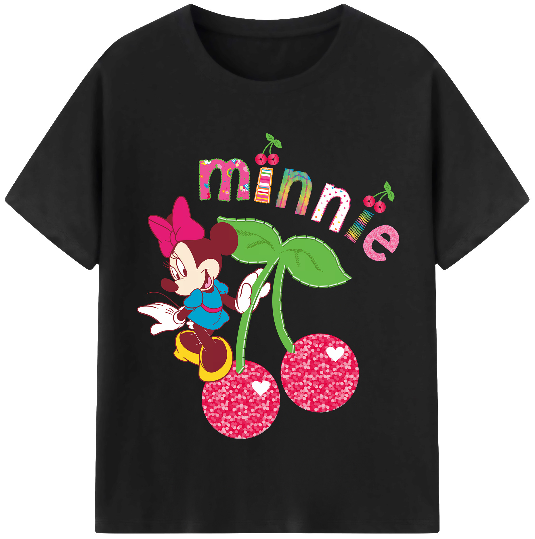 （画像用） ミッキーマウス Mickey Mouse 綿100％半袖Tシャツ（フロントプリント）