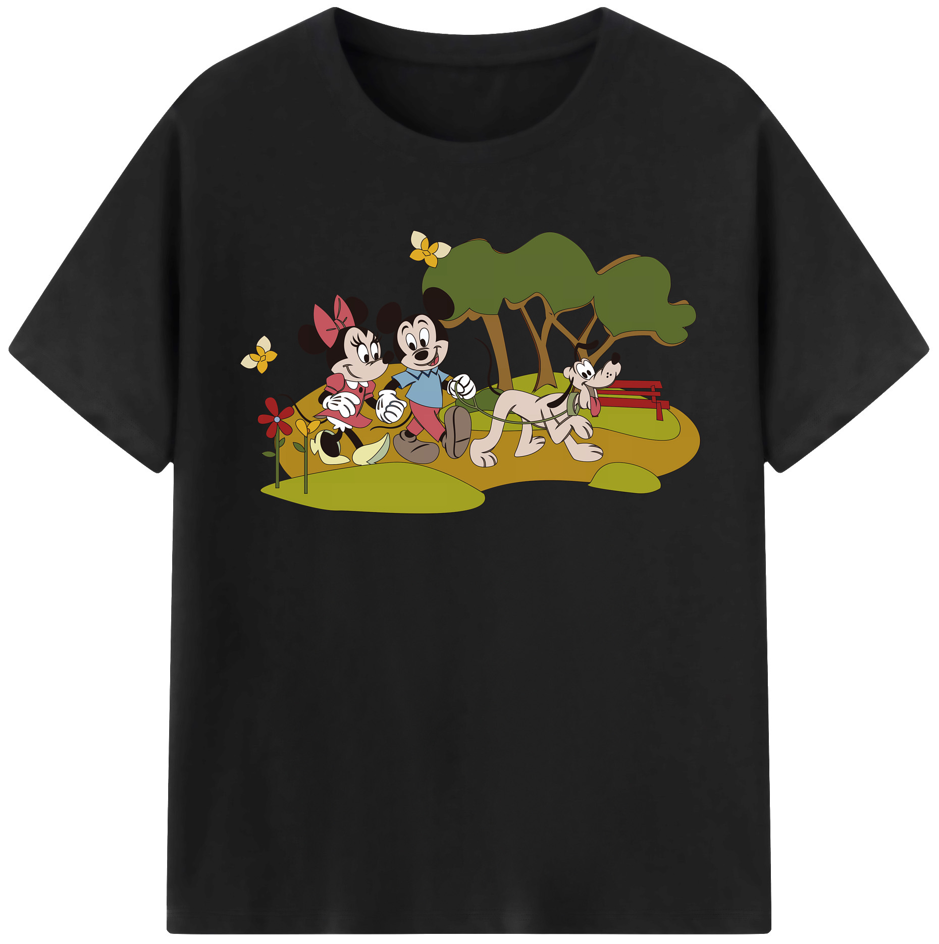 （画像用） ミッキーマウス Mickey Mouse 綿100％半袖Tシャツ（フロントプリント）
