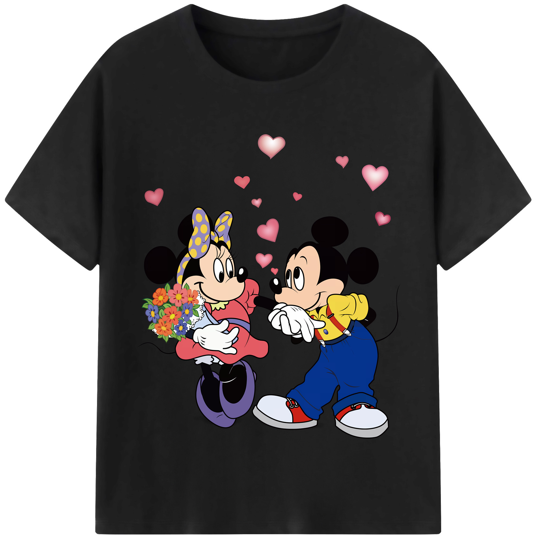 （画像用） ミッキーマウス Mickey Mouse 綿100％半袖Tシャツ（フロントプリント）
