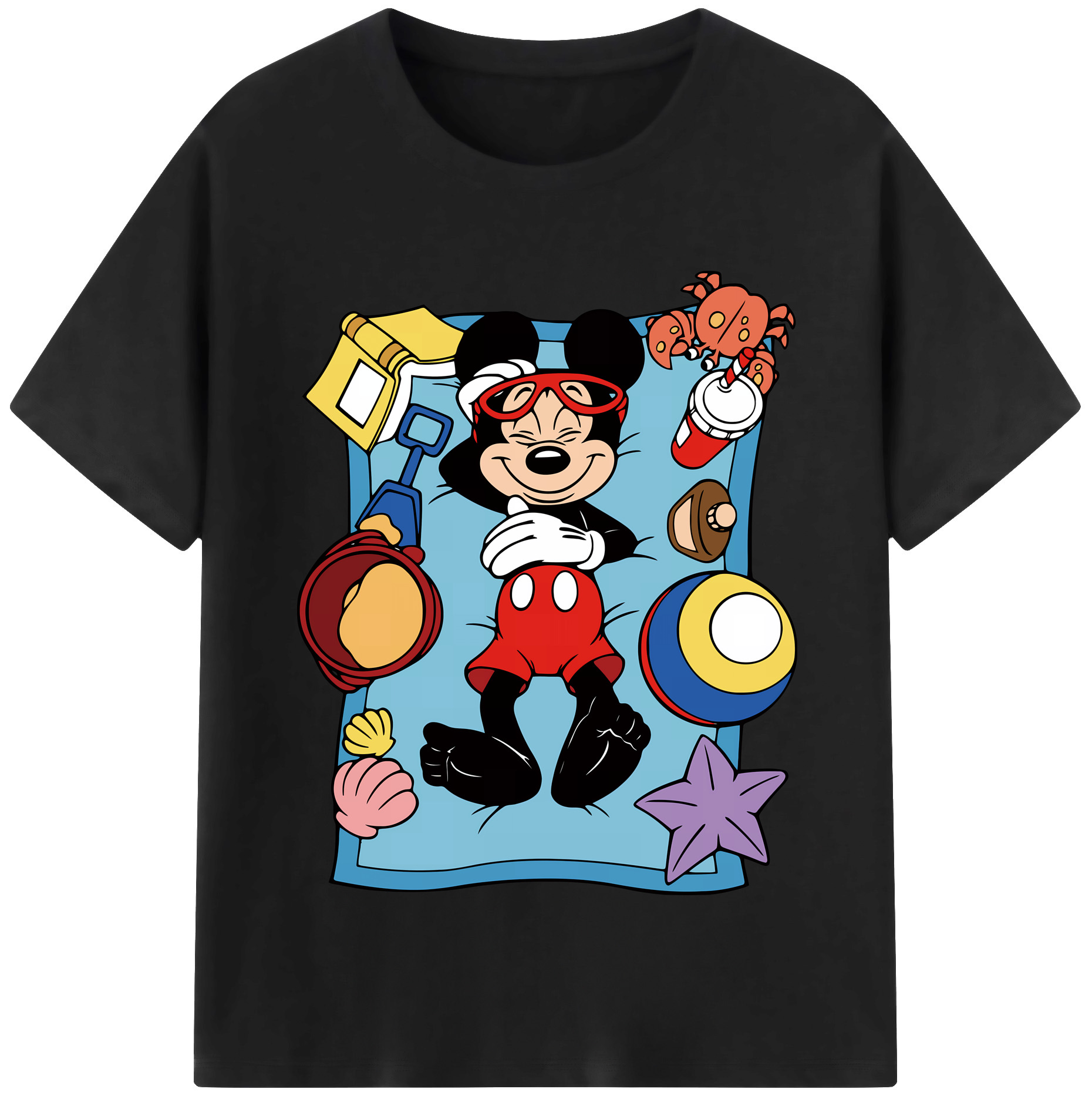 （画像用） ミッキーマウス Mickey Mouse 綿100％半袖Tシャツ（フロントプリント）