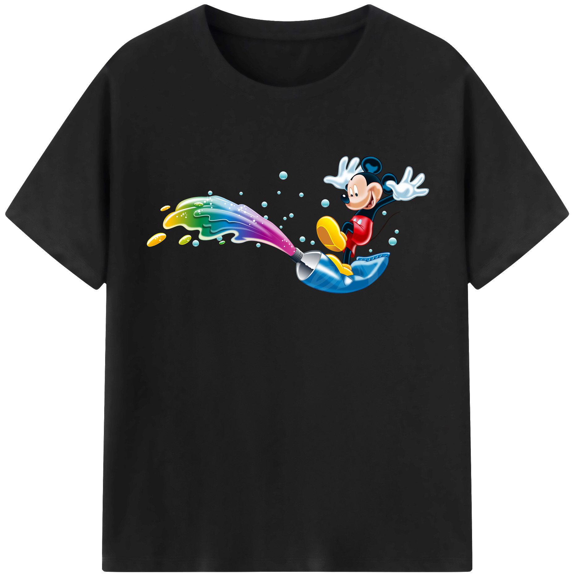 （画像用） ミッキーマウス Mickey Mouse 綿100％半袖Tシャツ（フロントプリント）