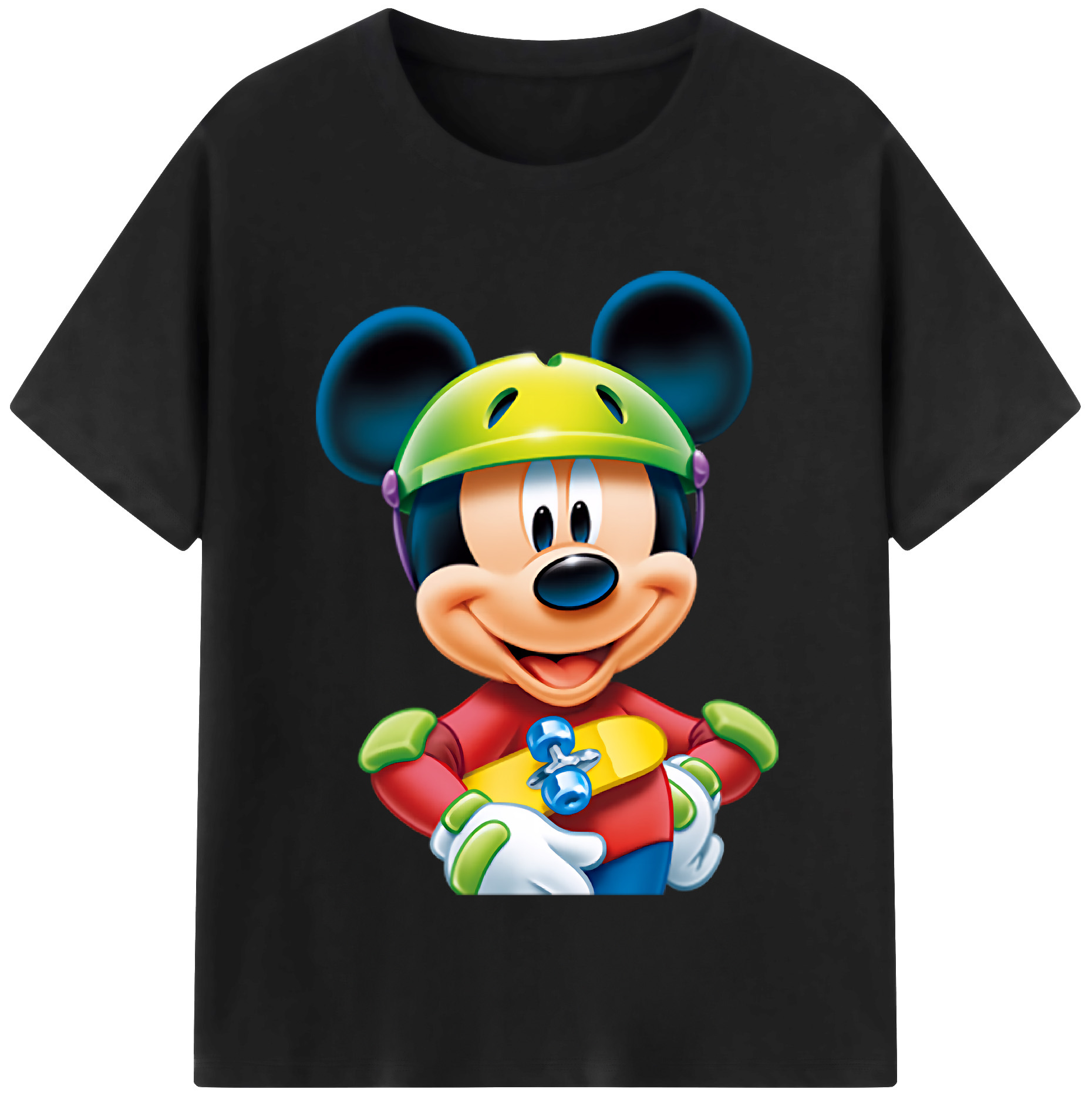 （画像用） ミッキーマウス Mickey Mouse 綿100％半袖Tシャツ（フロントプリント）