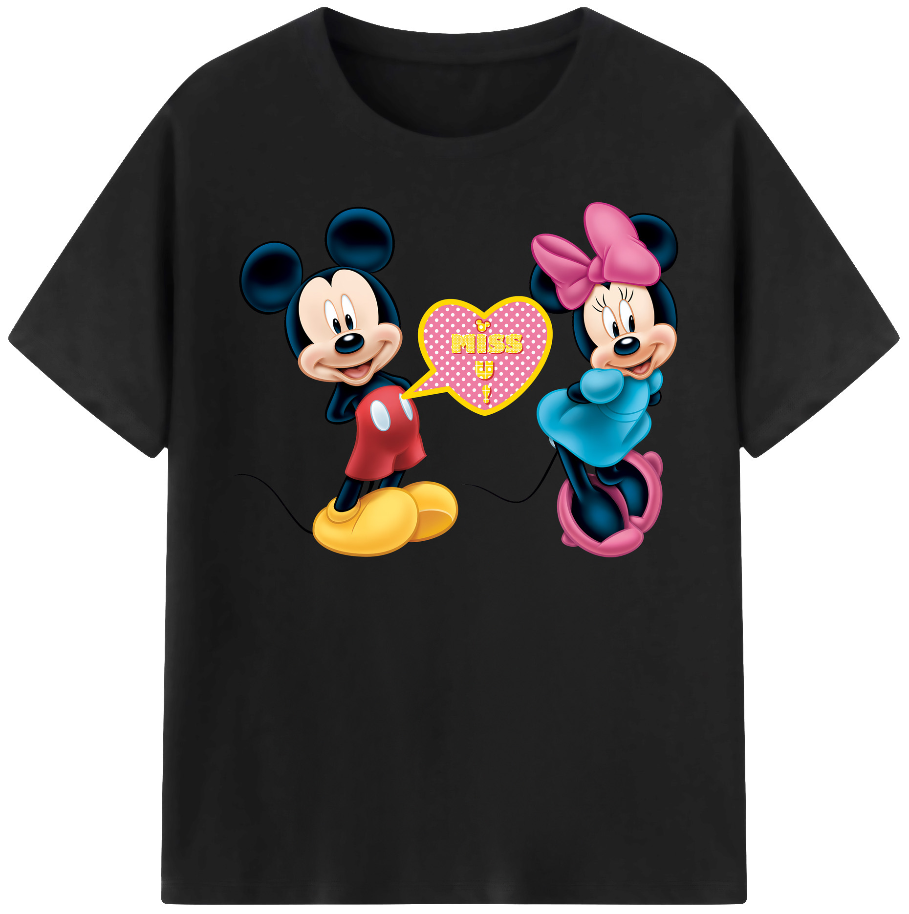 （画像用） ミッキーマウス Mickey Mouse 綿100％半袖Tシャツ（フロントプリント）