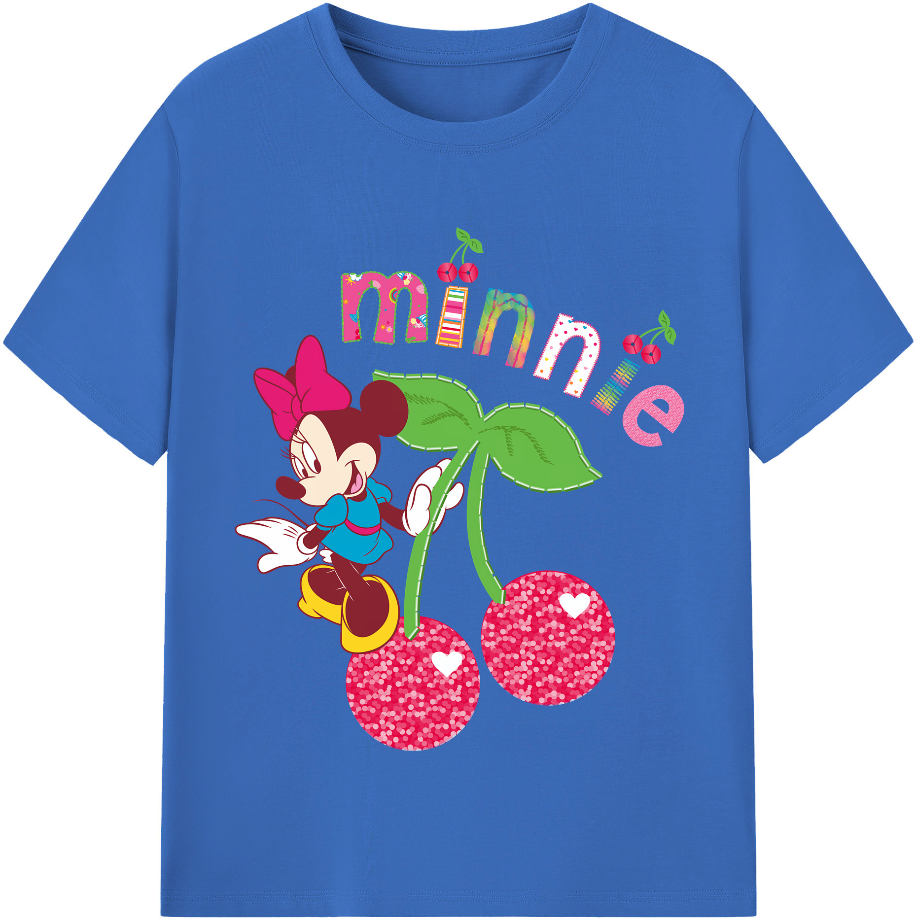 （画像用） ミッキーマウス Mickey Mouse 綿100％半袖Tシャツ（フロントプリント）