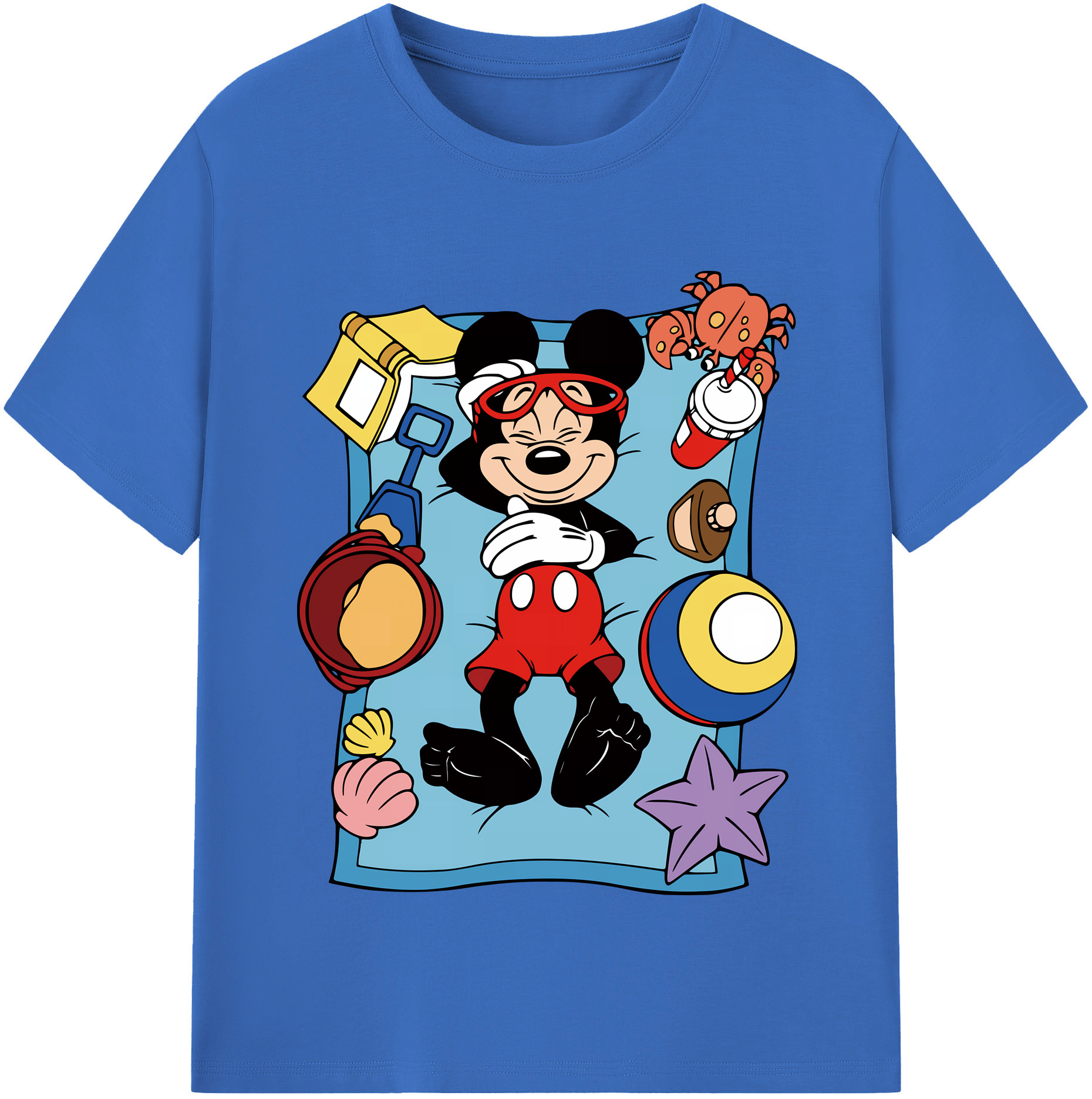 （画像用） ミッキーマウス Mickey Mouse 綿100％半袖Tシャツ（フロントプリント）