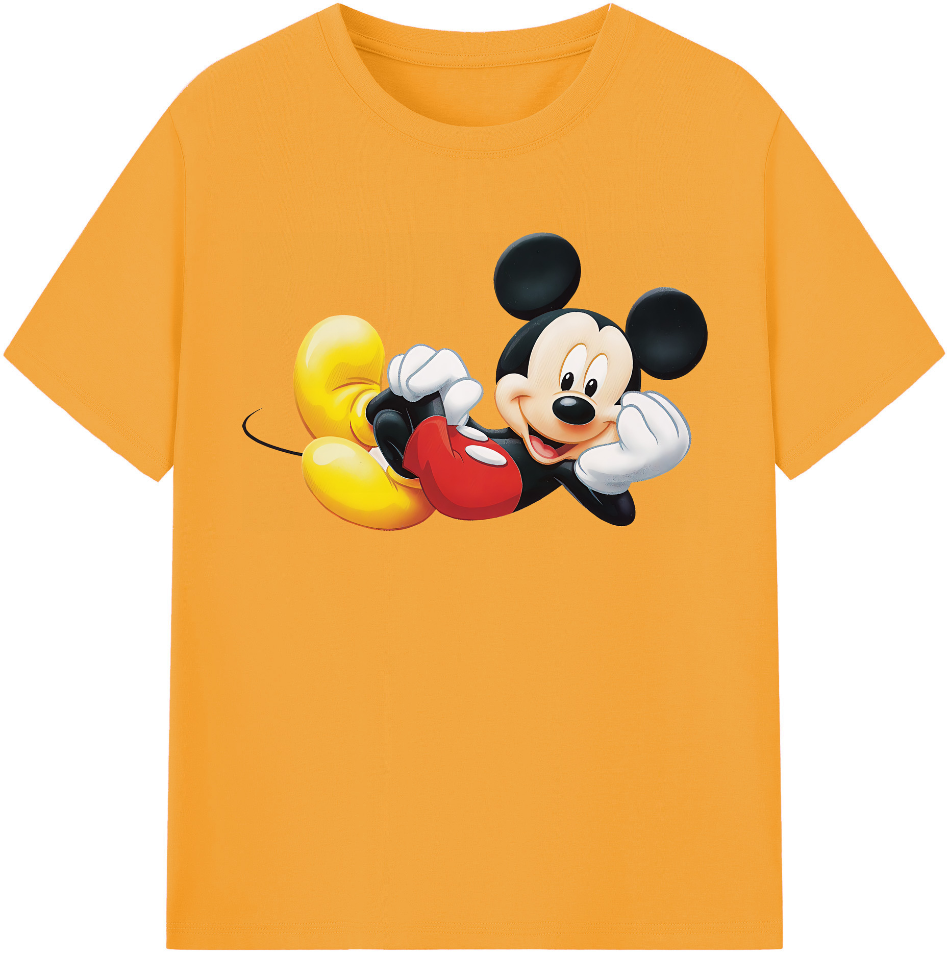 （画像用） ミッキーマウス Mickey Mouse 綿100％半袖Tシャツ（フロントプリント）