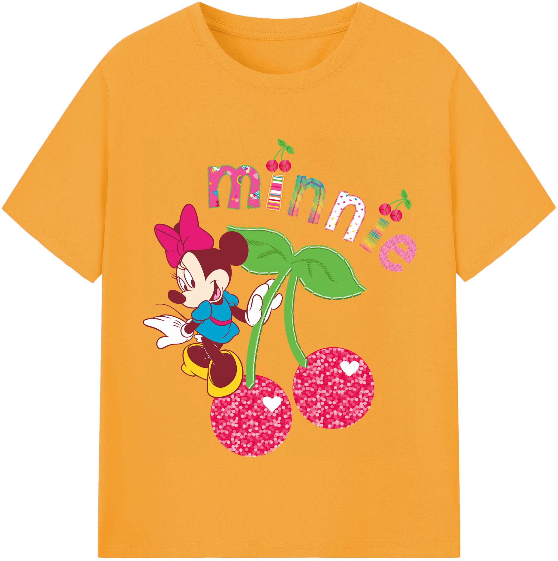 （画像用） ミッキーマウス Mickey Mouse 綿100％半袖Tシャツ（フロントプリント）