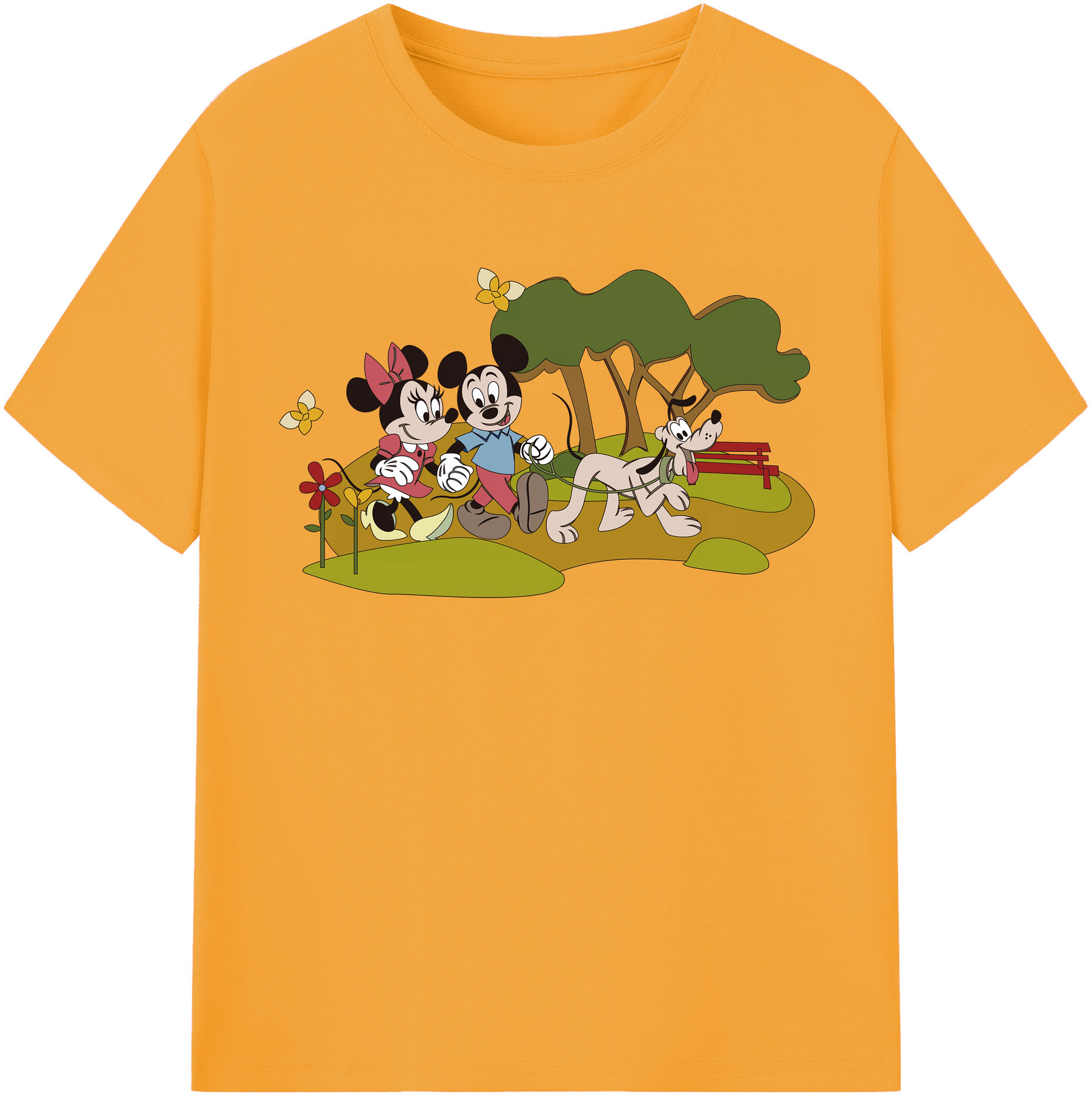 （画像用） ミッキーマウス Mickey Mouse 綿100％半袖Tシャツ（フロントプリント）